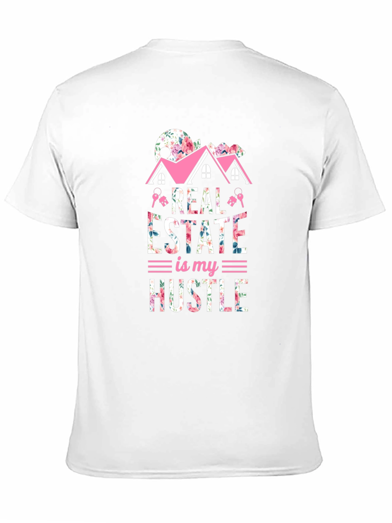 Black Real Estate Hustle Floral T-Shirt view 11