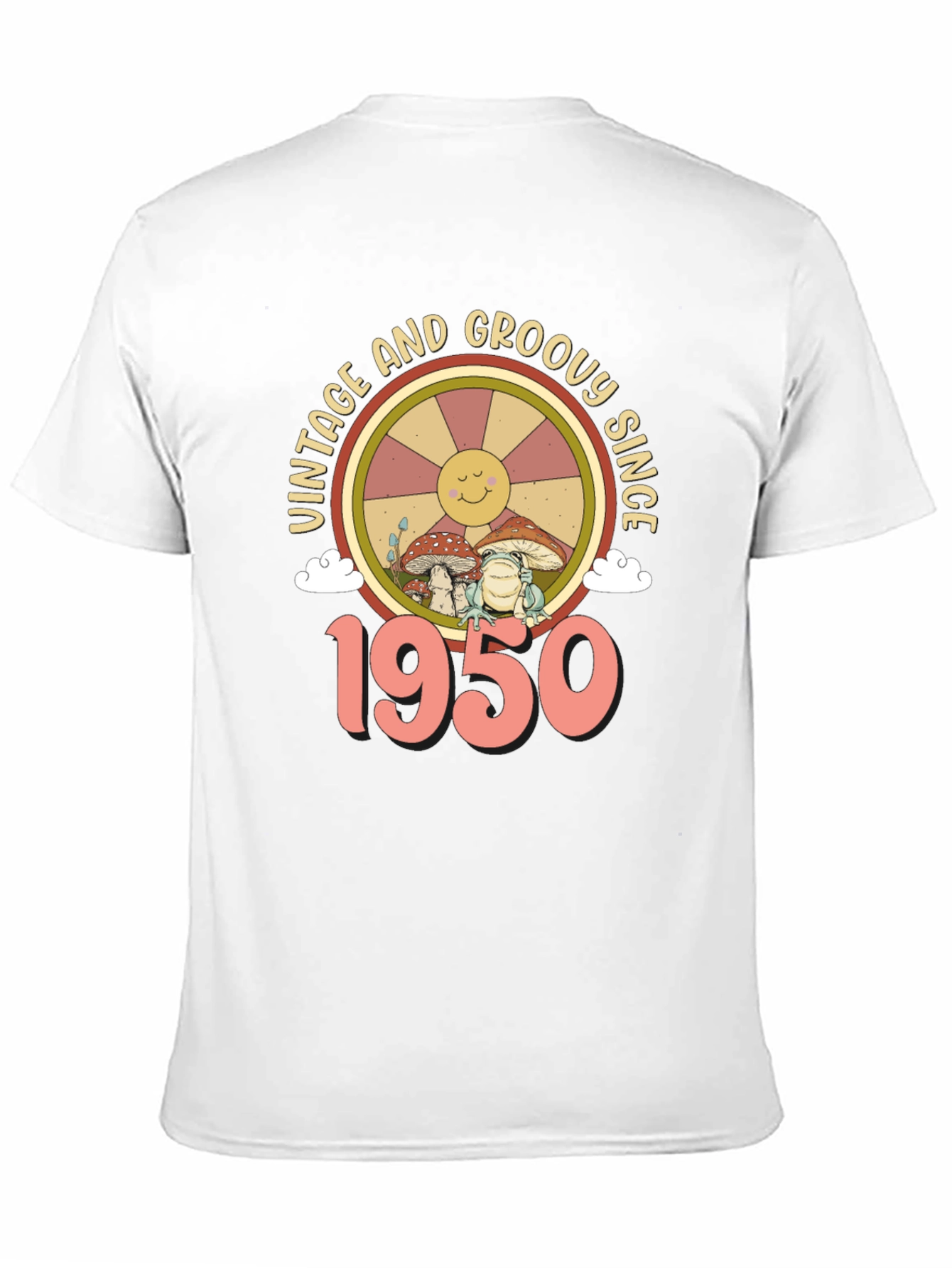 Black Vintage and Groovy Since 1950 T-Shirt view 11