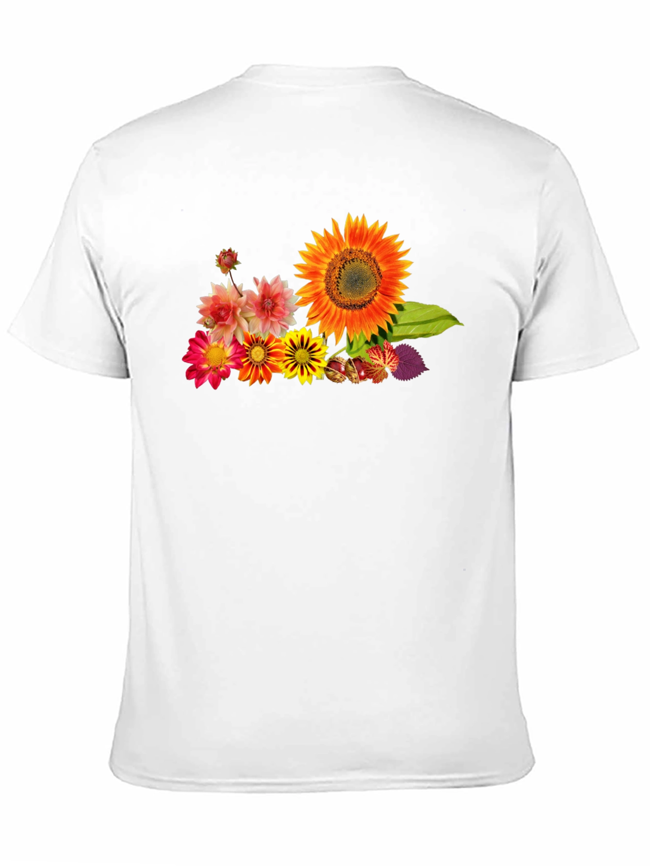 Black Floral Print Black Cotton T-Shirt view 11