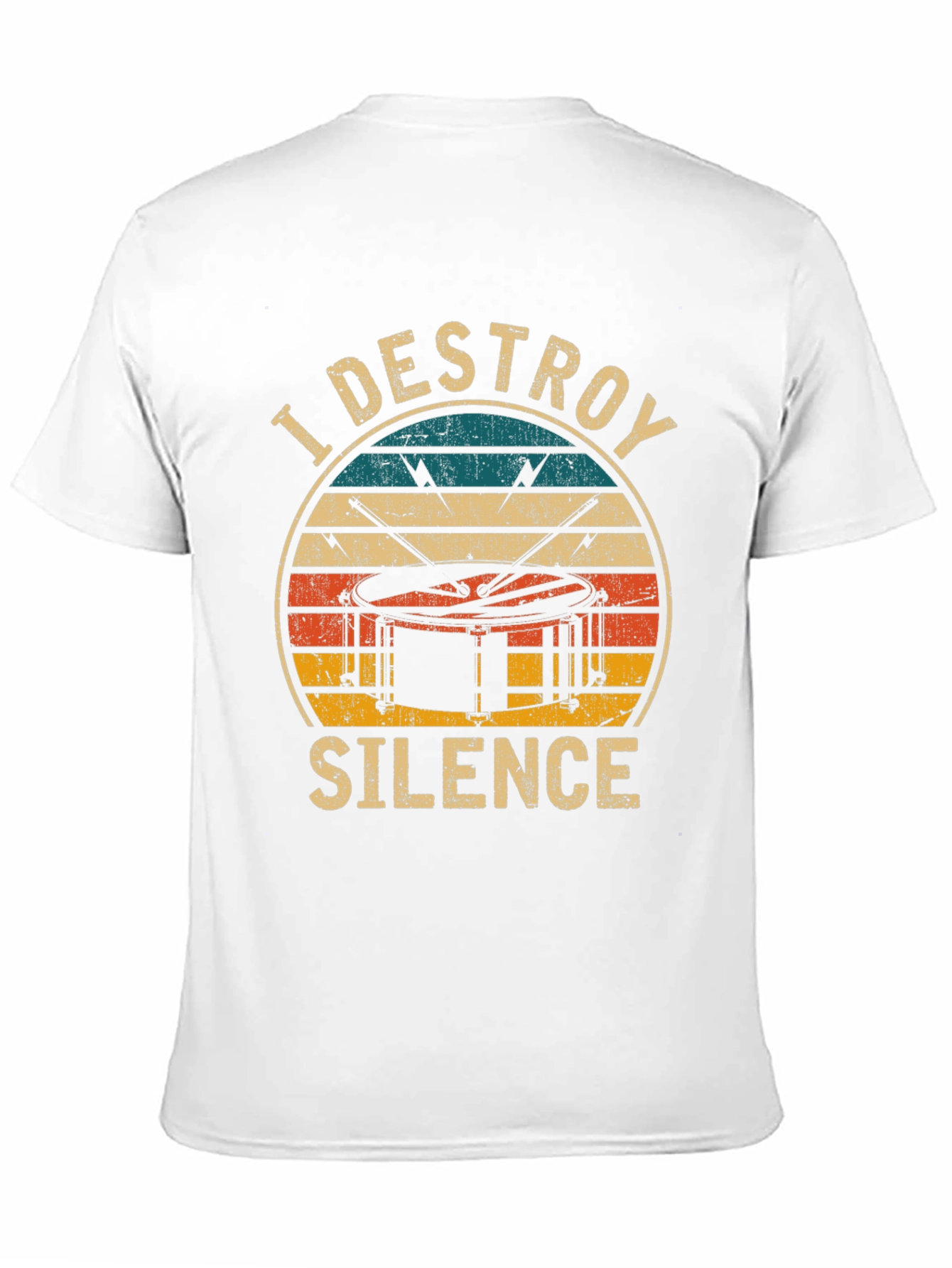 Black I Destroy Silence Drummer T-Shirt view 11