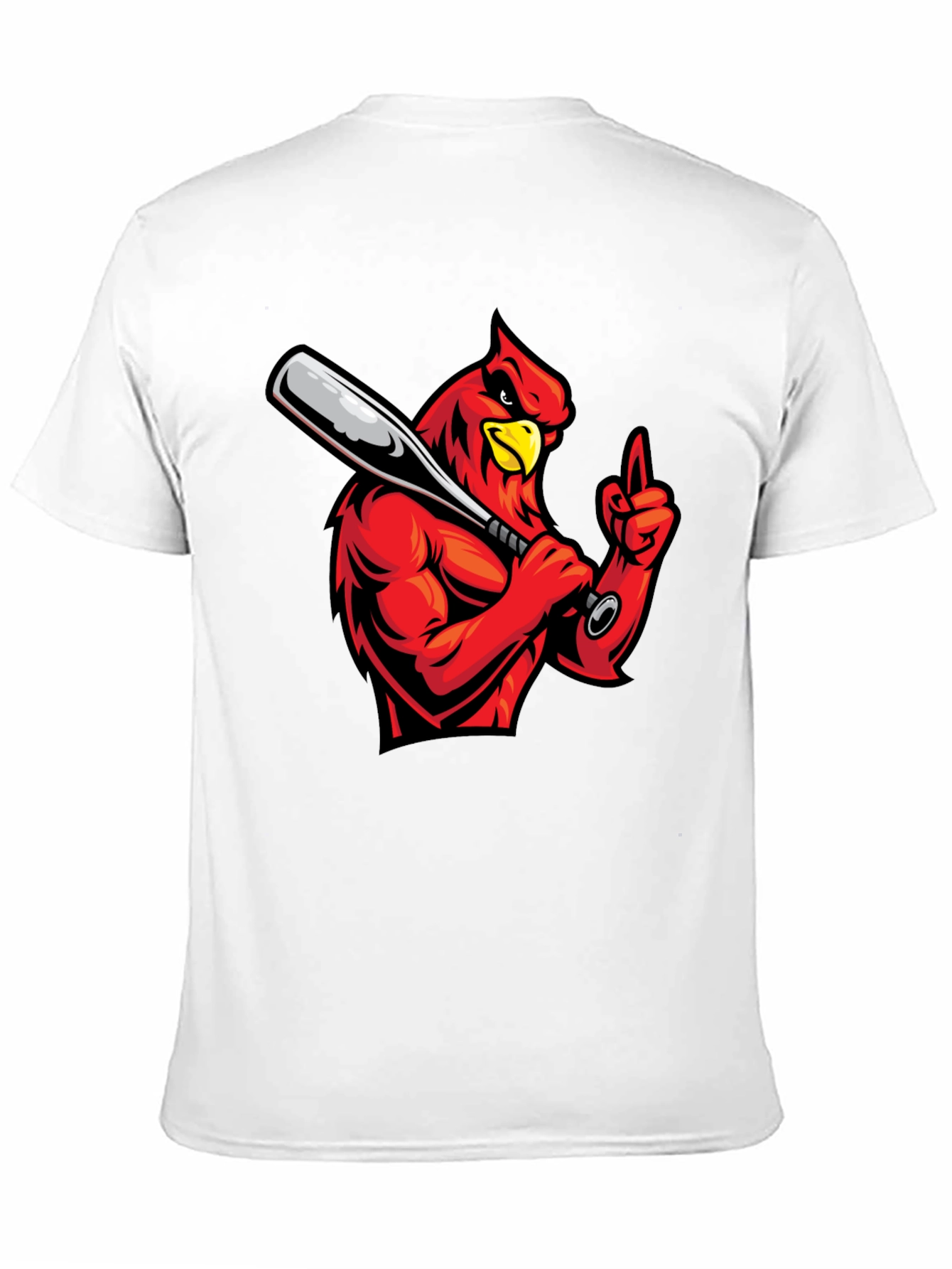 Black Cardinal Baseball T-Shirt - Black Cotton Tee view 11