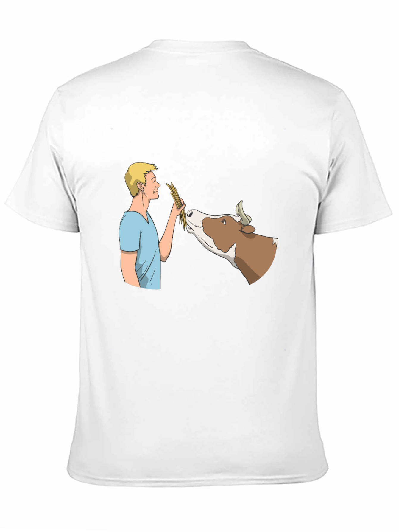 Black Man Feeding Cow Graphic Black T-Shirt view 11