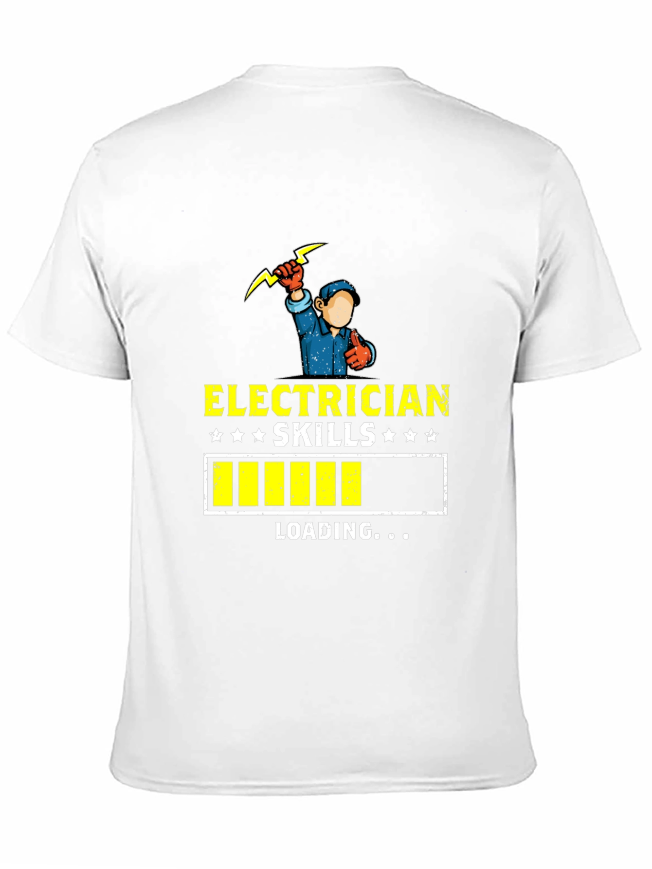 Black Electrician Skills Loading Funny T-Shirt view 11