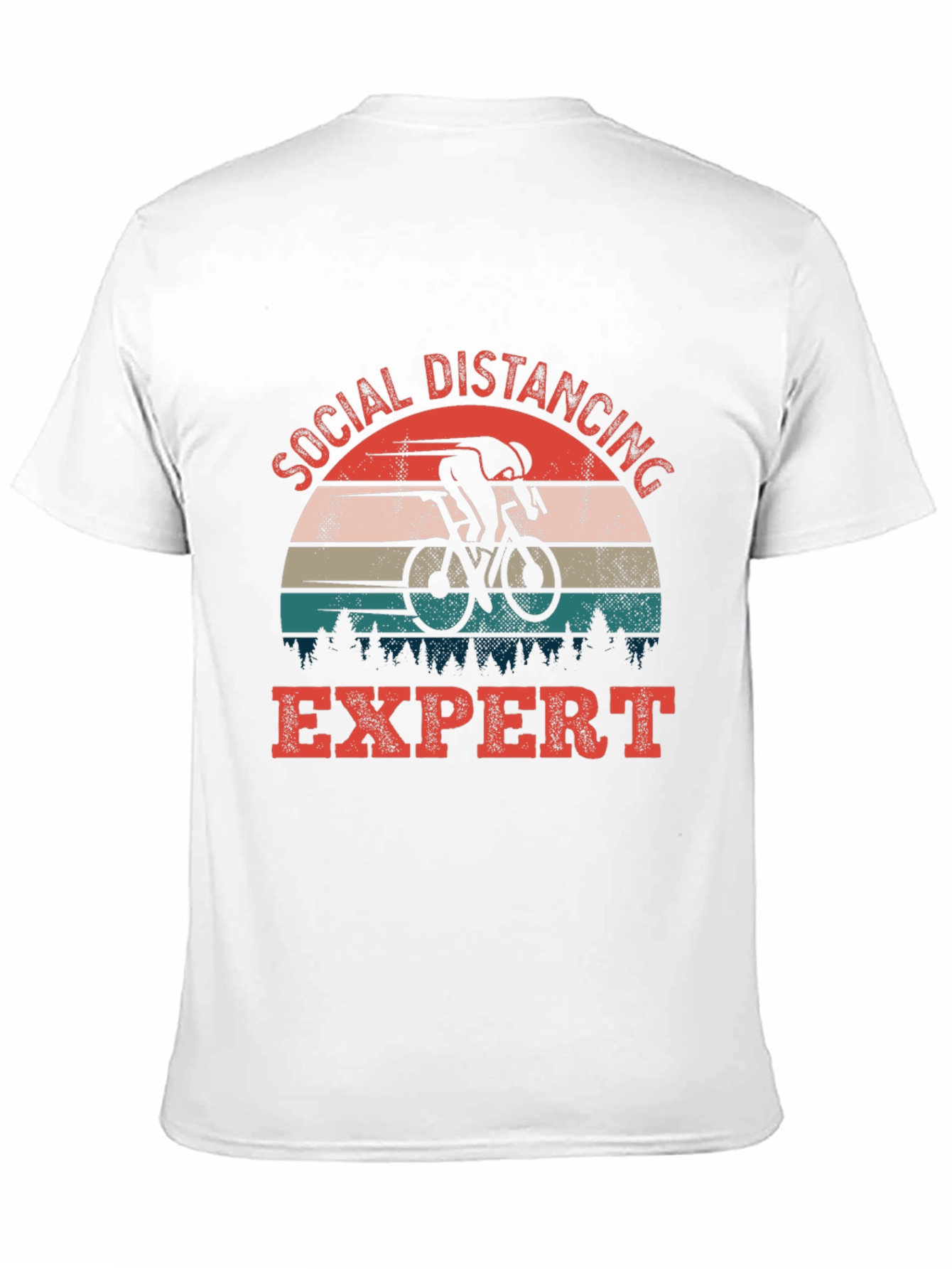 Black Social Distancing Expert Cyclist Graphic Tee view 11