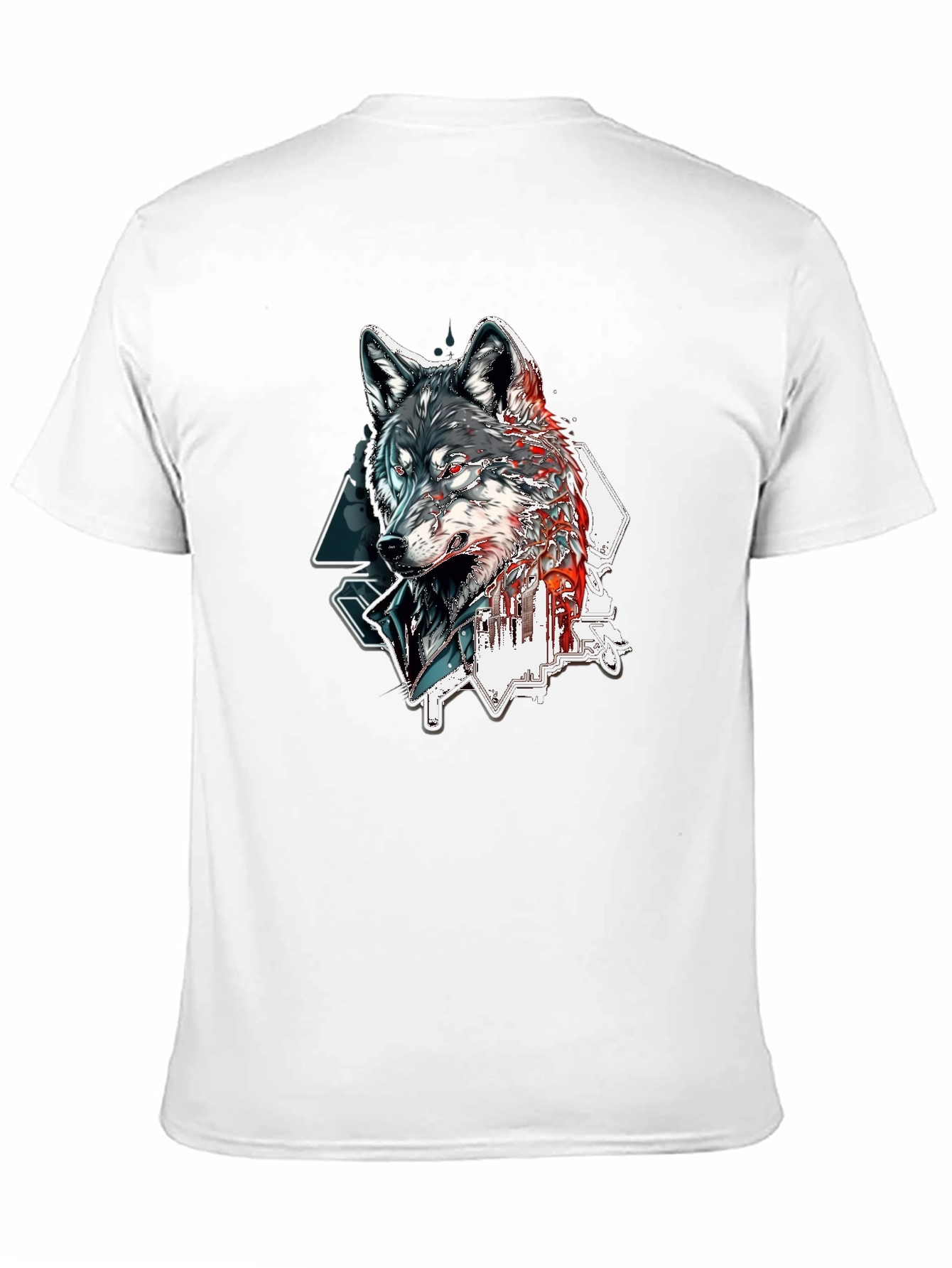 Black Wolf Graphic Print Black T-Shirt view 11