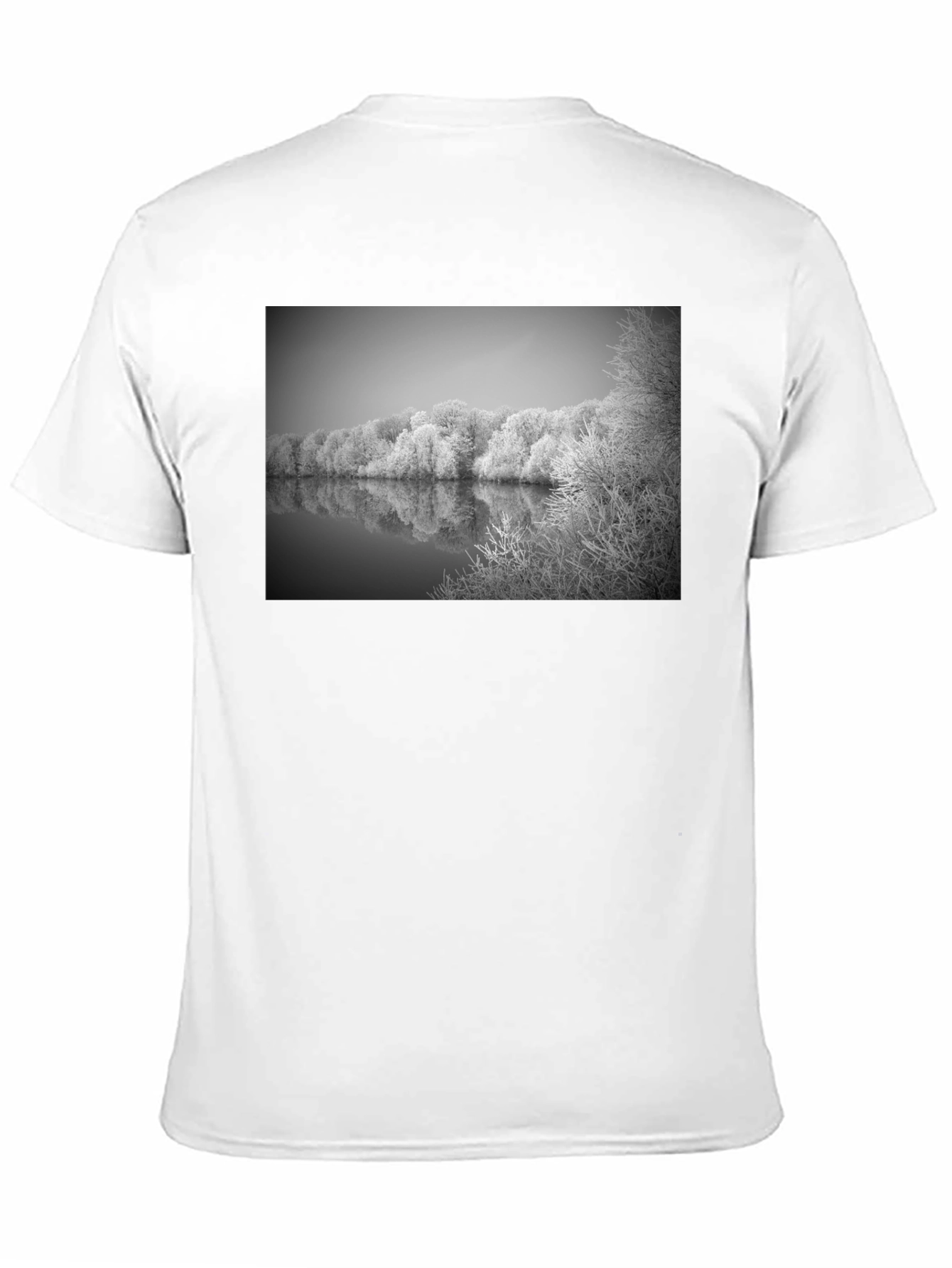 Black Black T-Shirt with Winter Lake Graphic view 11