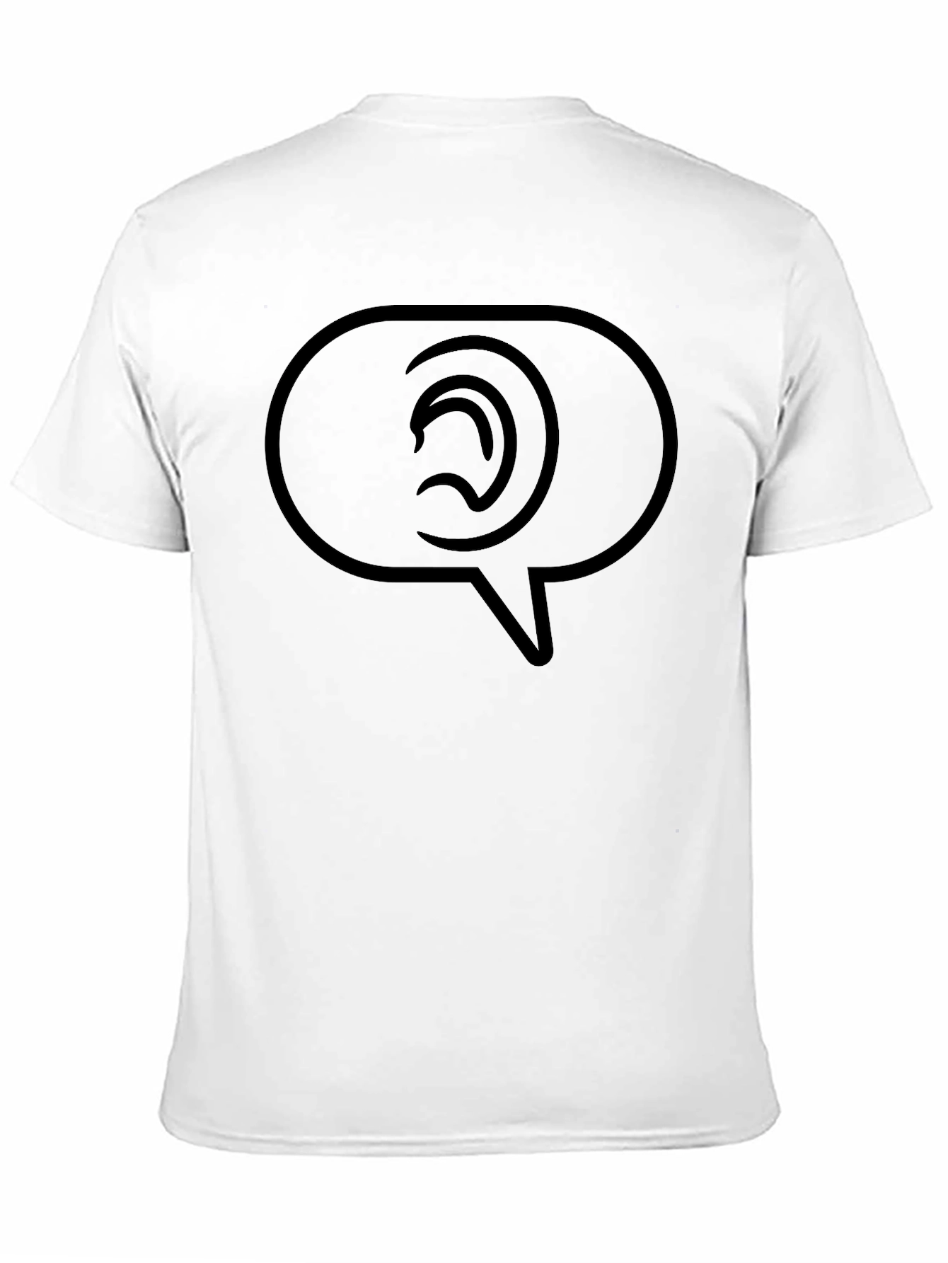 Black Listening Ear Speech Bubble Graphic Tee view 11