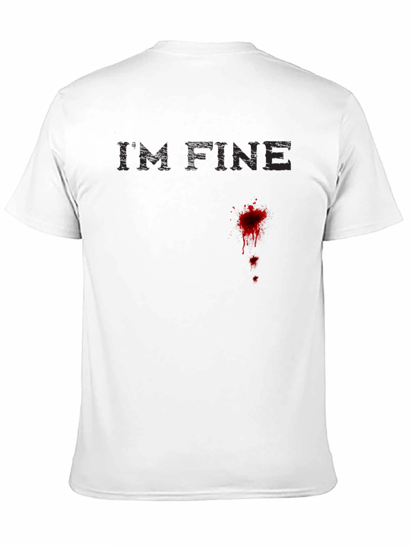 Black I'm Fine Graphic Novelty T-Shirt view 11
