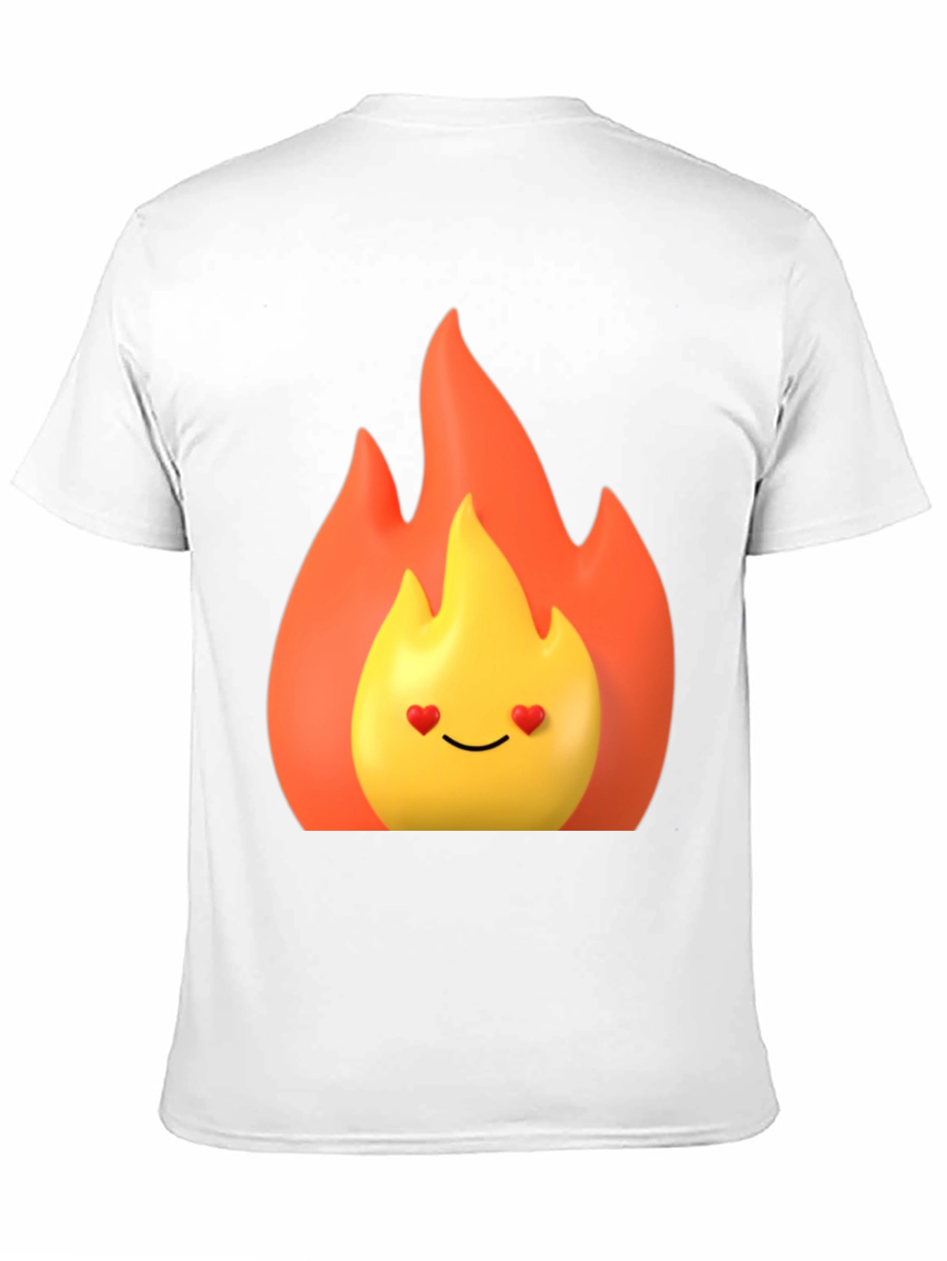 Black Flaming Heart Eyes Emoji Black T-Shirt view 11