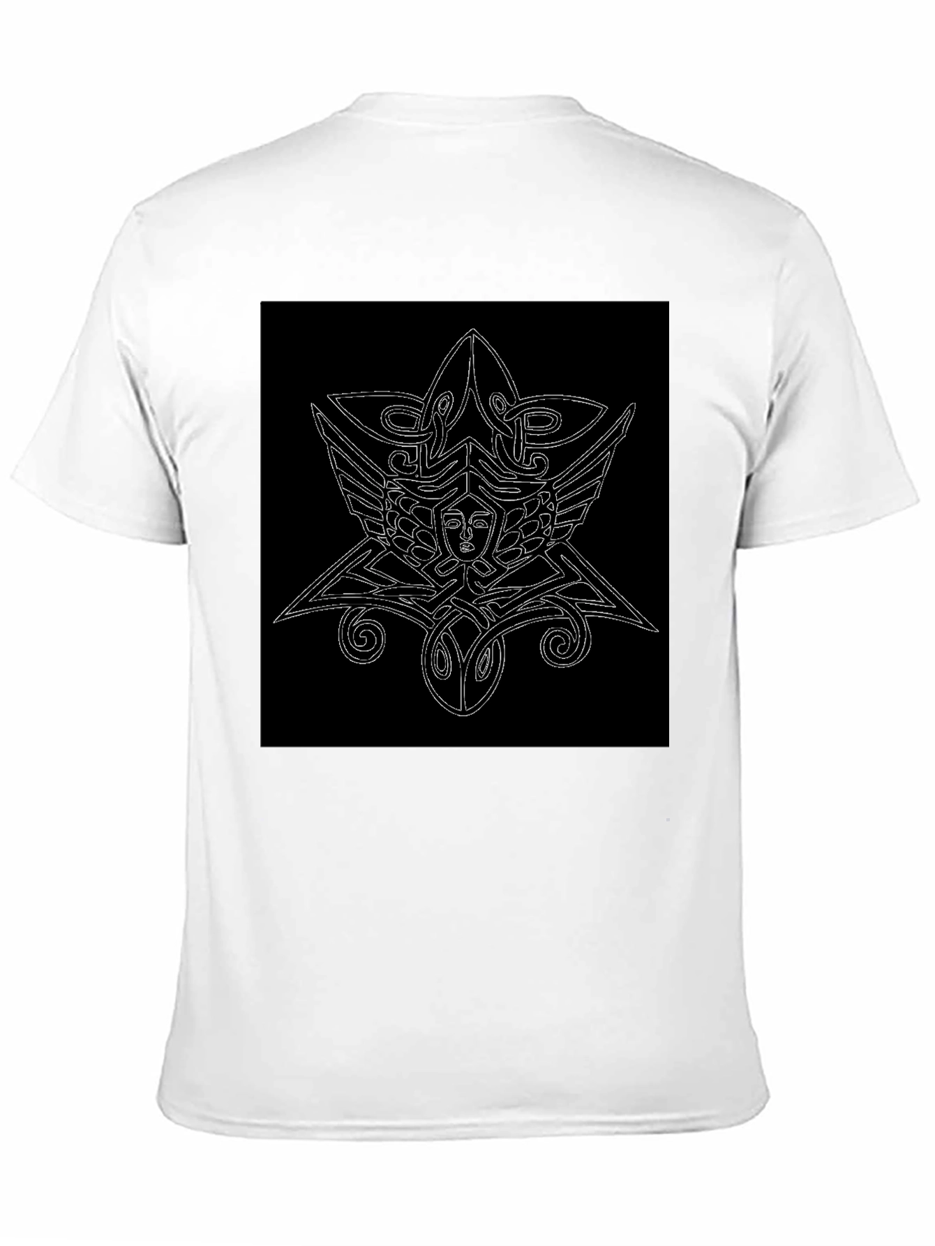 Black Unique Black T-Shirt with Abstract Graphic Print view 11