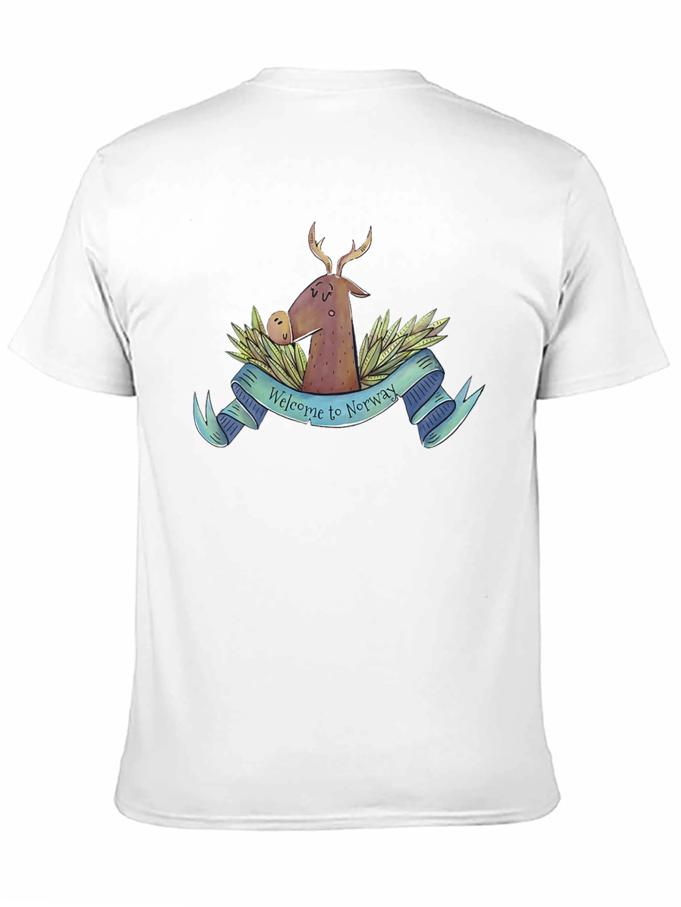 Black Welcome to Norway T-Shirt Deer Nature Tee view 11