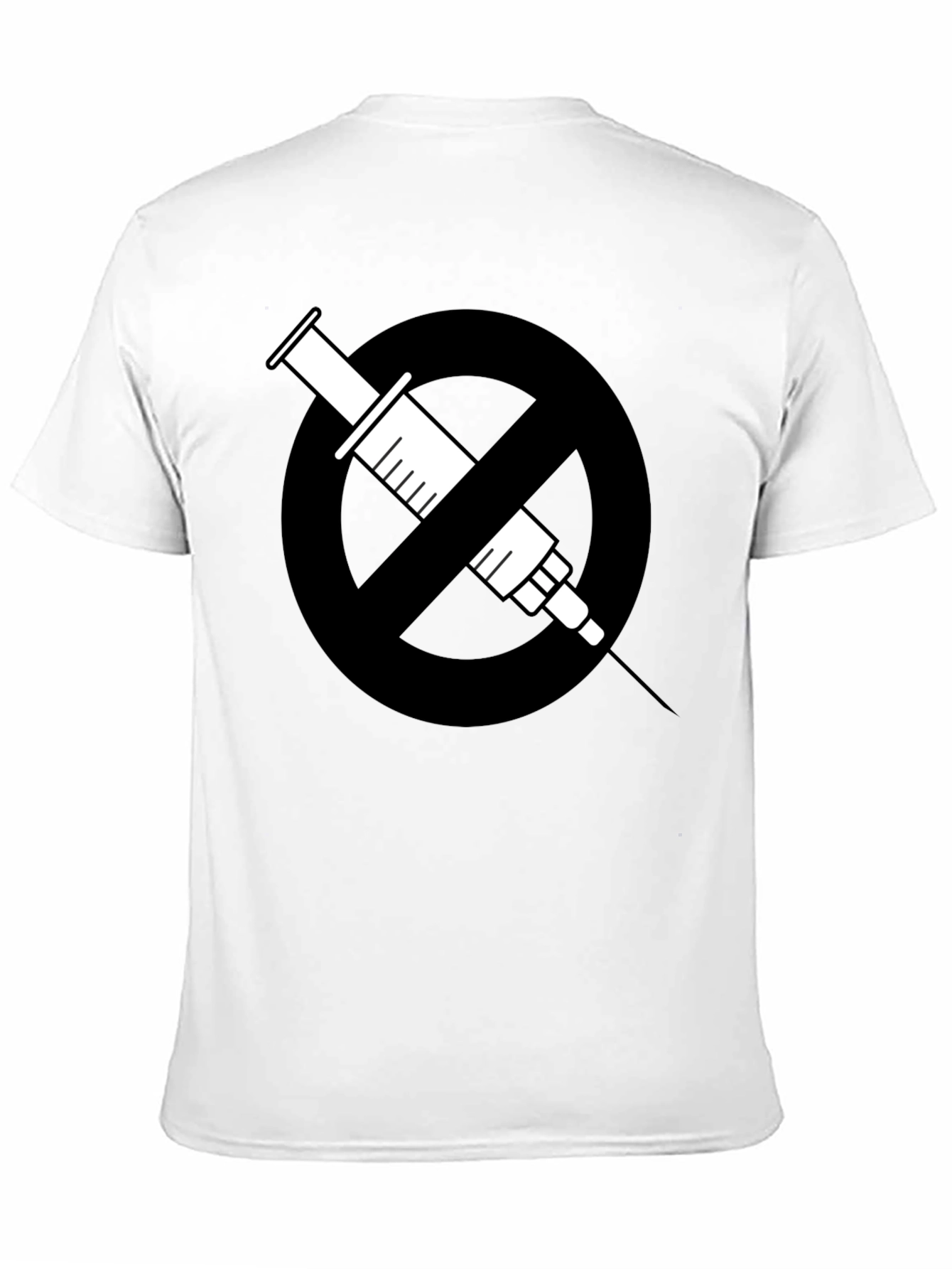 Black No Drugs Symbol T-Shirt: Black Cotton Blend Graphic Tee view 11