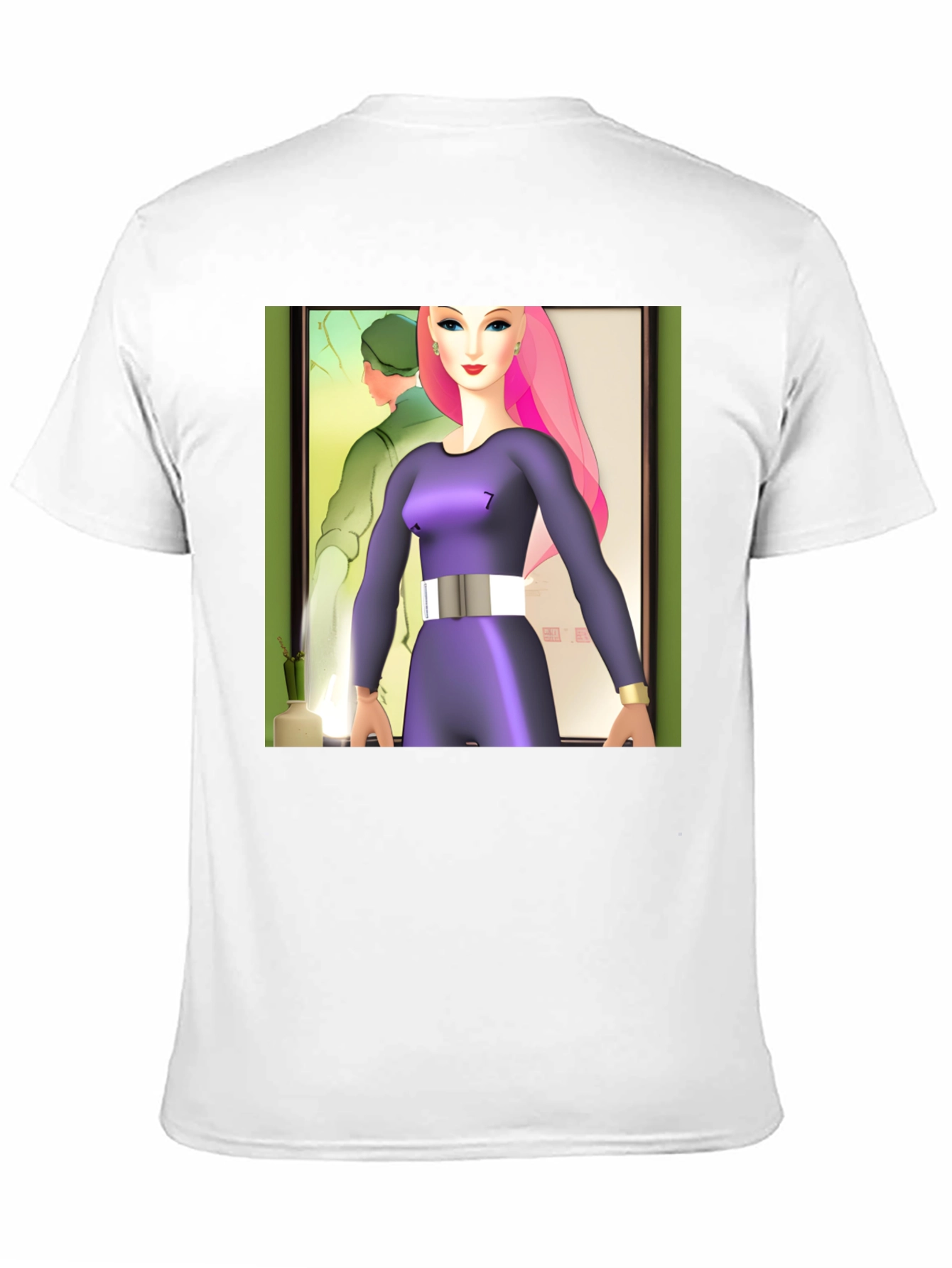 Black Abstract Art T-Shirt: Retro-Futuristic Style view 11