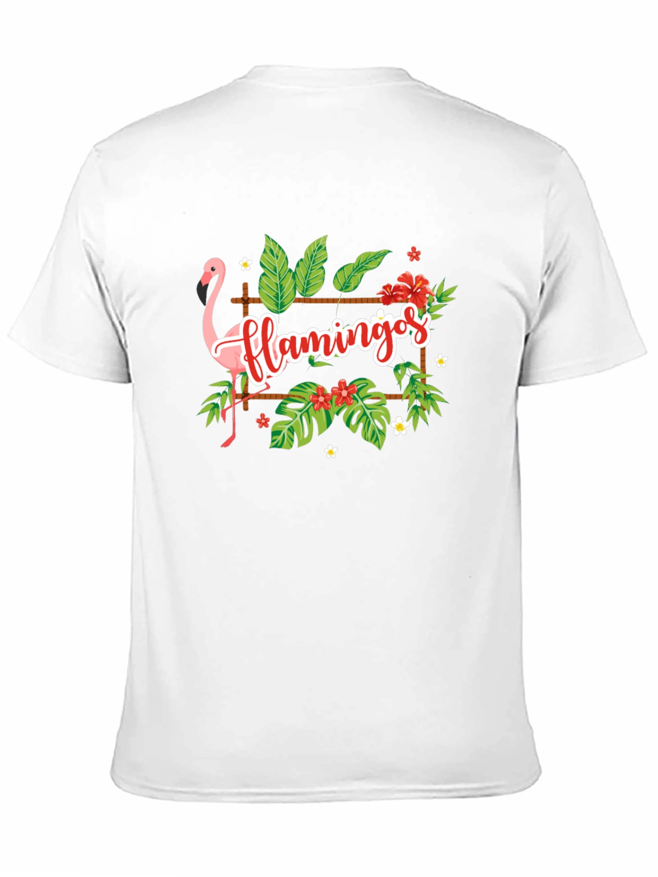 Black Flamingo Tropical Graphic Tee - Black Casual T-Shirt view 11