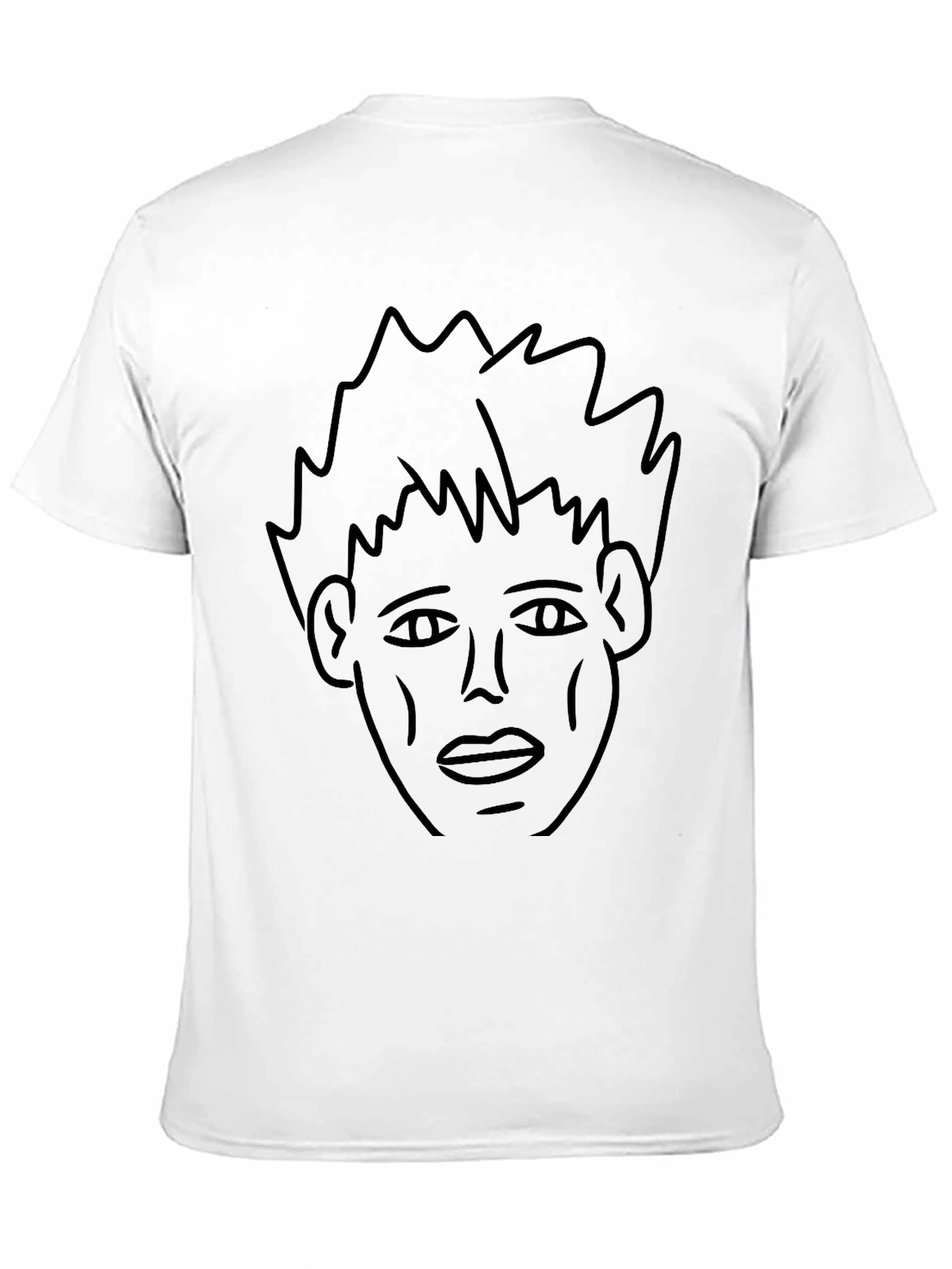 Black Abstract Face Graphic Tee - Black Unisex T-Shirt view 11