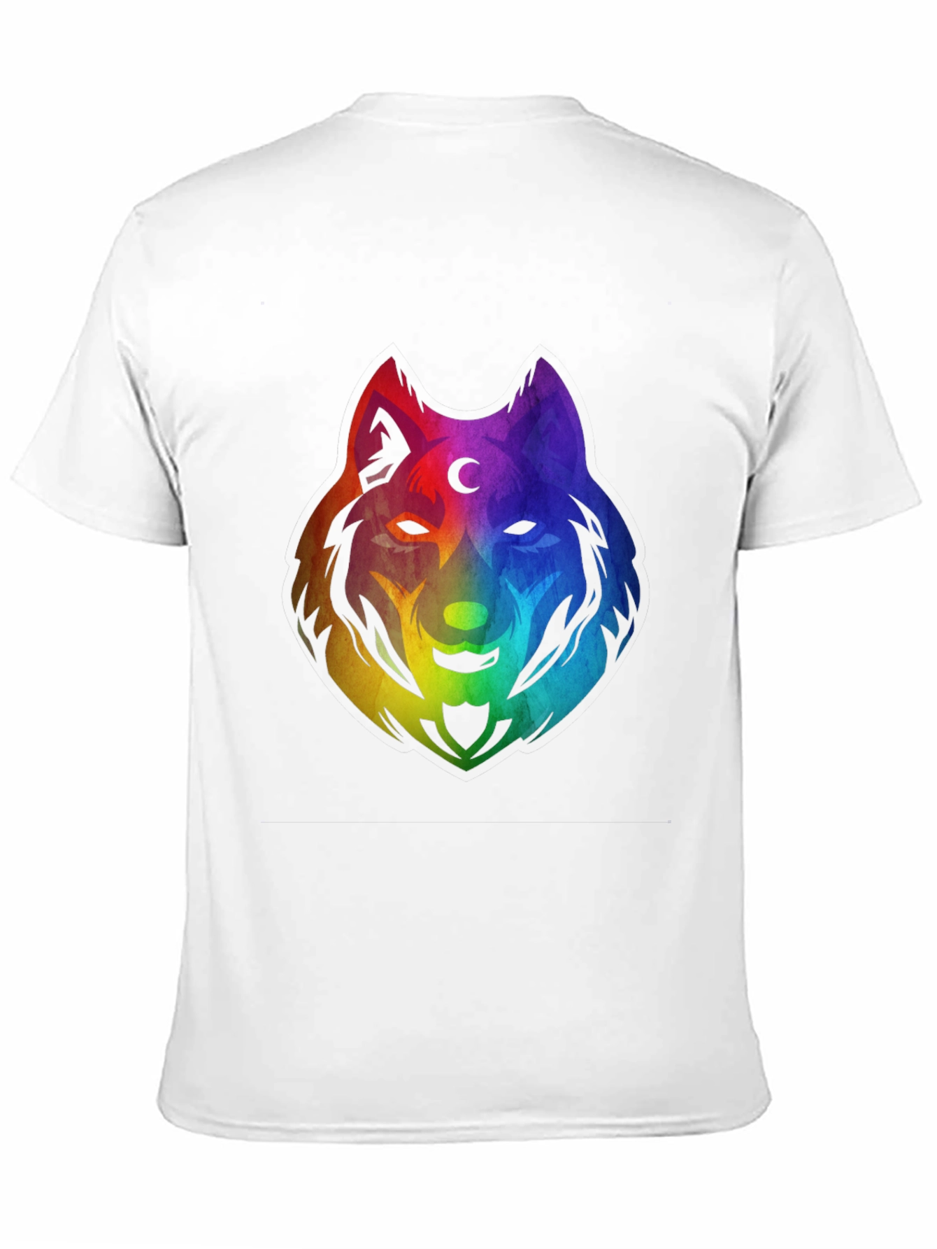 Black Rainbow Wolf Graphic T-Shirt - Black view 11