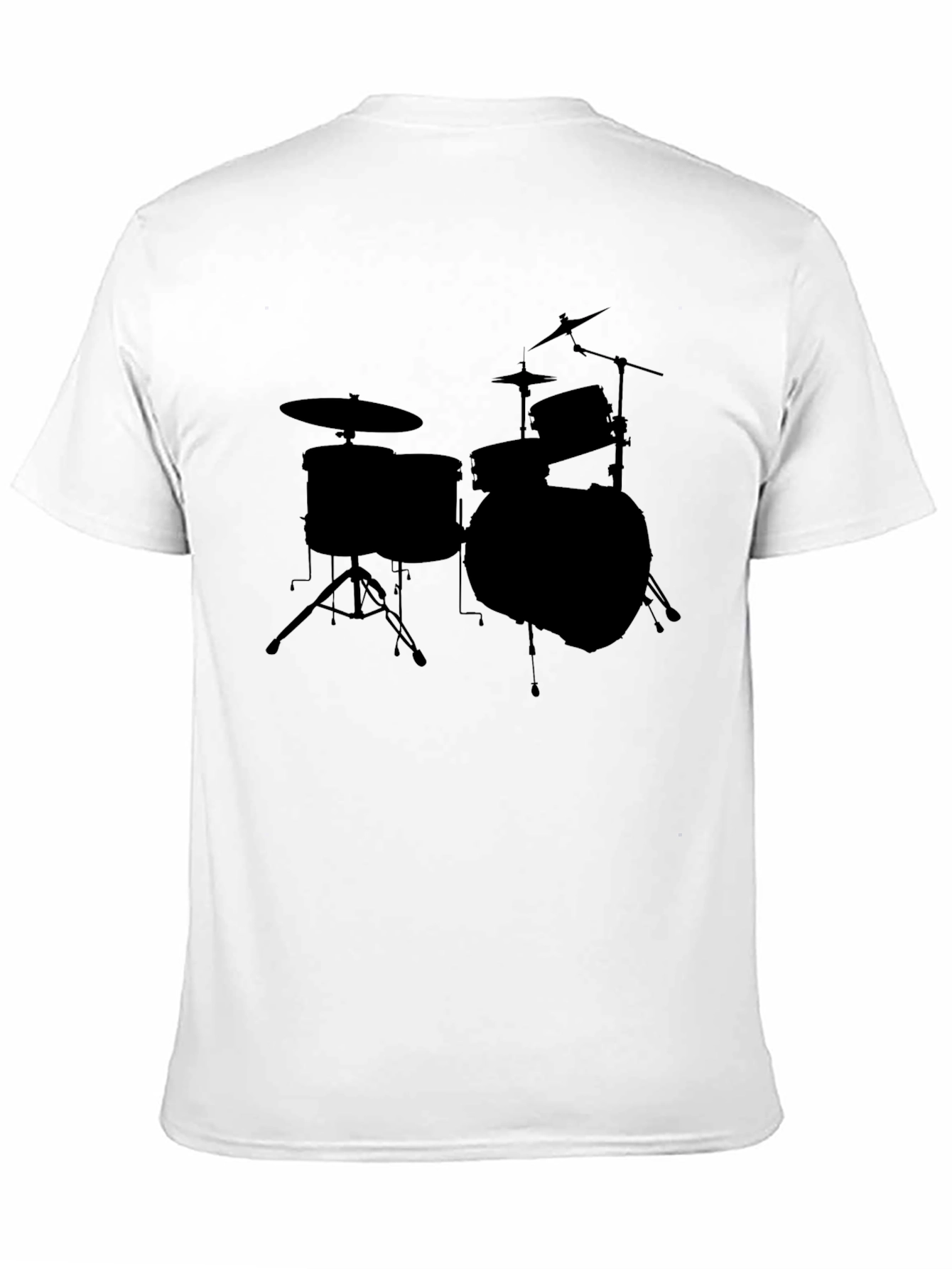 Black Drum Set Graphic Tee - Black Crewneck T-Shirt view 11