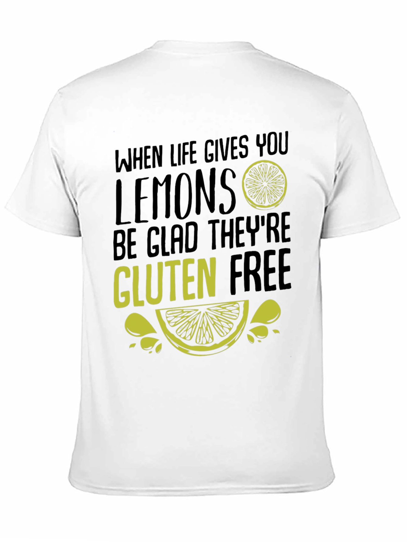 Black Funny Gluten-Free Lemon Graphic Tee view 11