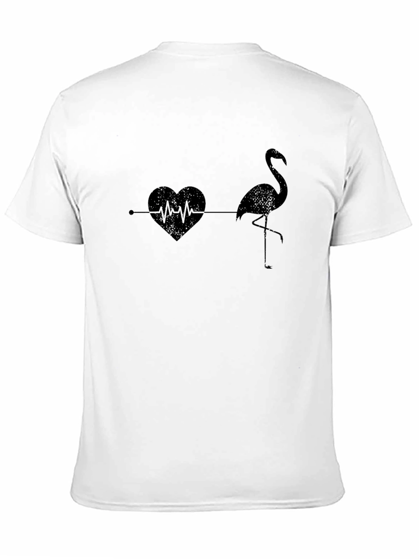Black Flamingo Heartbeat T-Shirt - Stylish Graphic Tee view 11