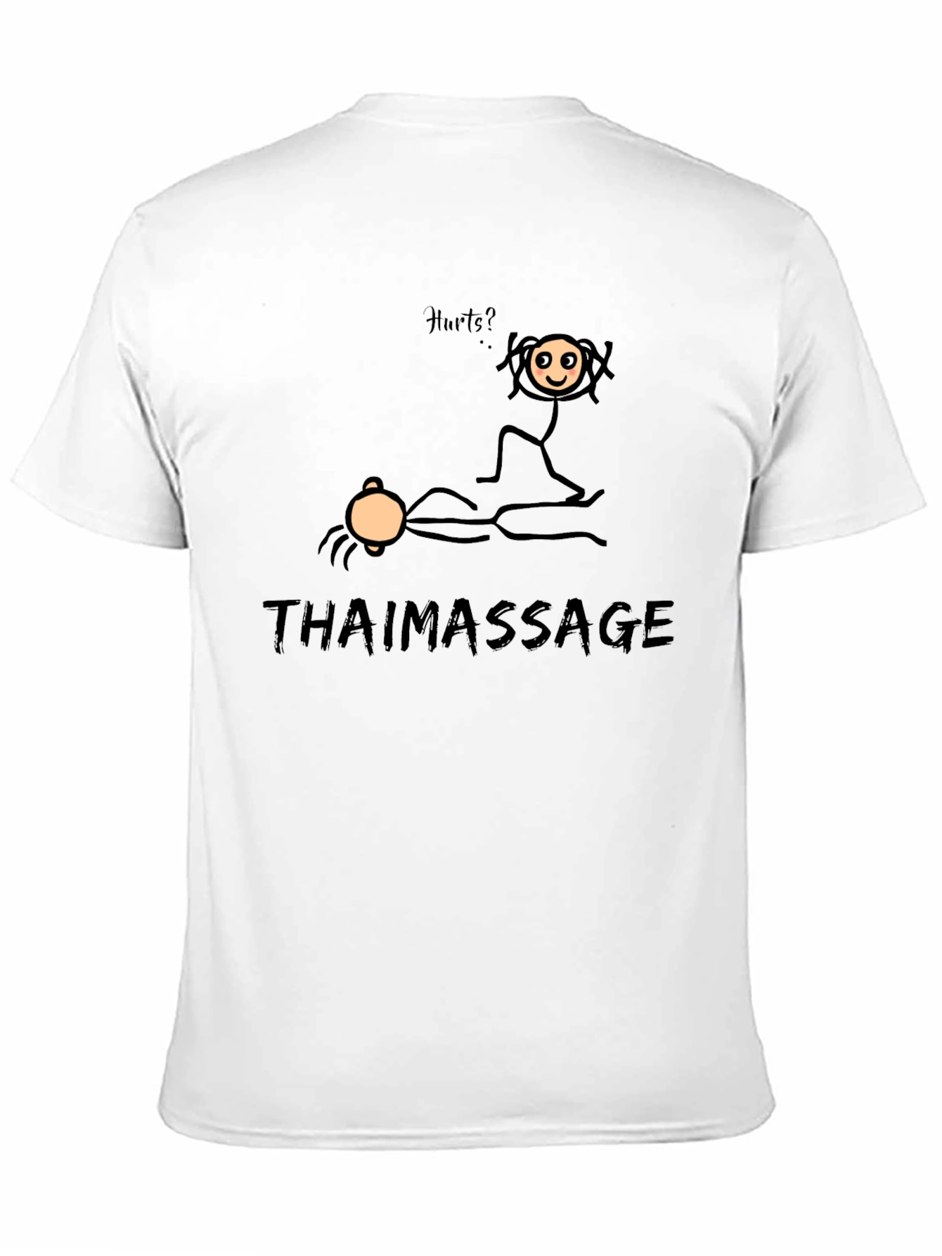 Black Thai Massage Funny Stick Figure T-Shirt view 11