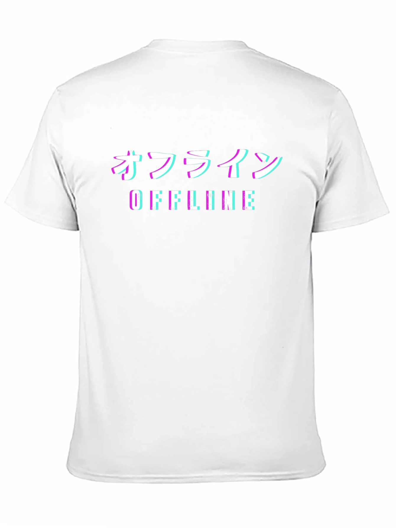Black Offline Glitch T-Shirt - Japanese Vaporwave view 11