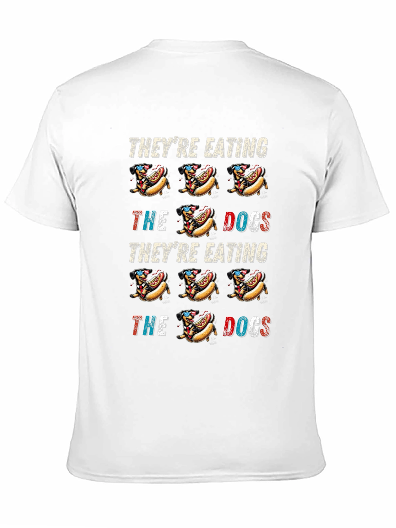 Black They're Eating the Dogs Hot Dog T-Shirt view 11