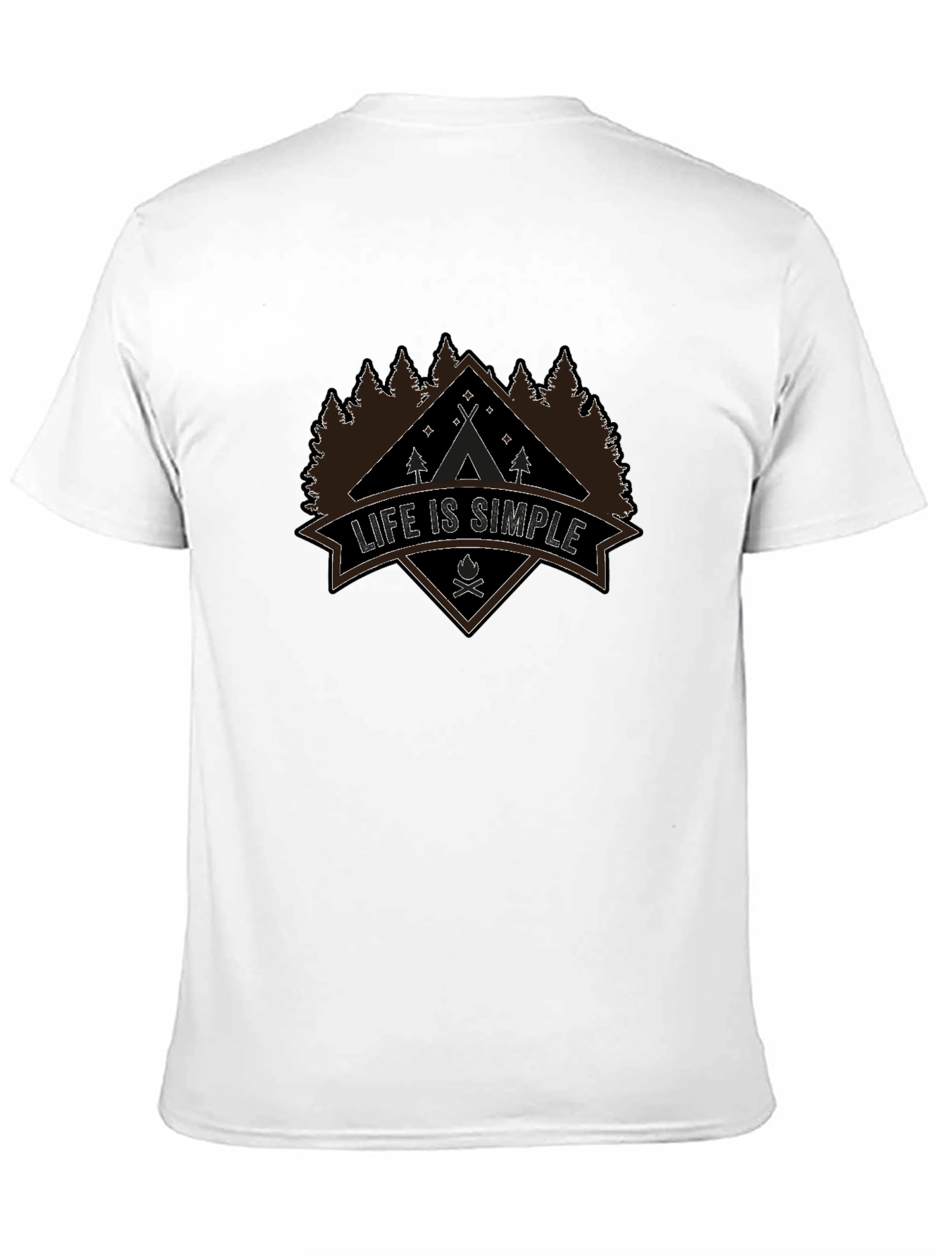 Black Life is Simple Graphic Tee - Men's Black Camping T-Shirt view 11