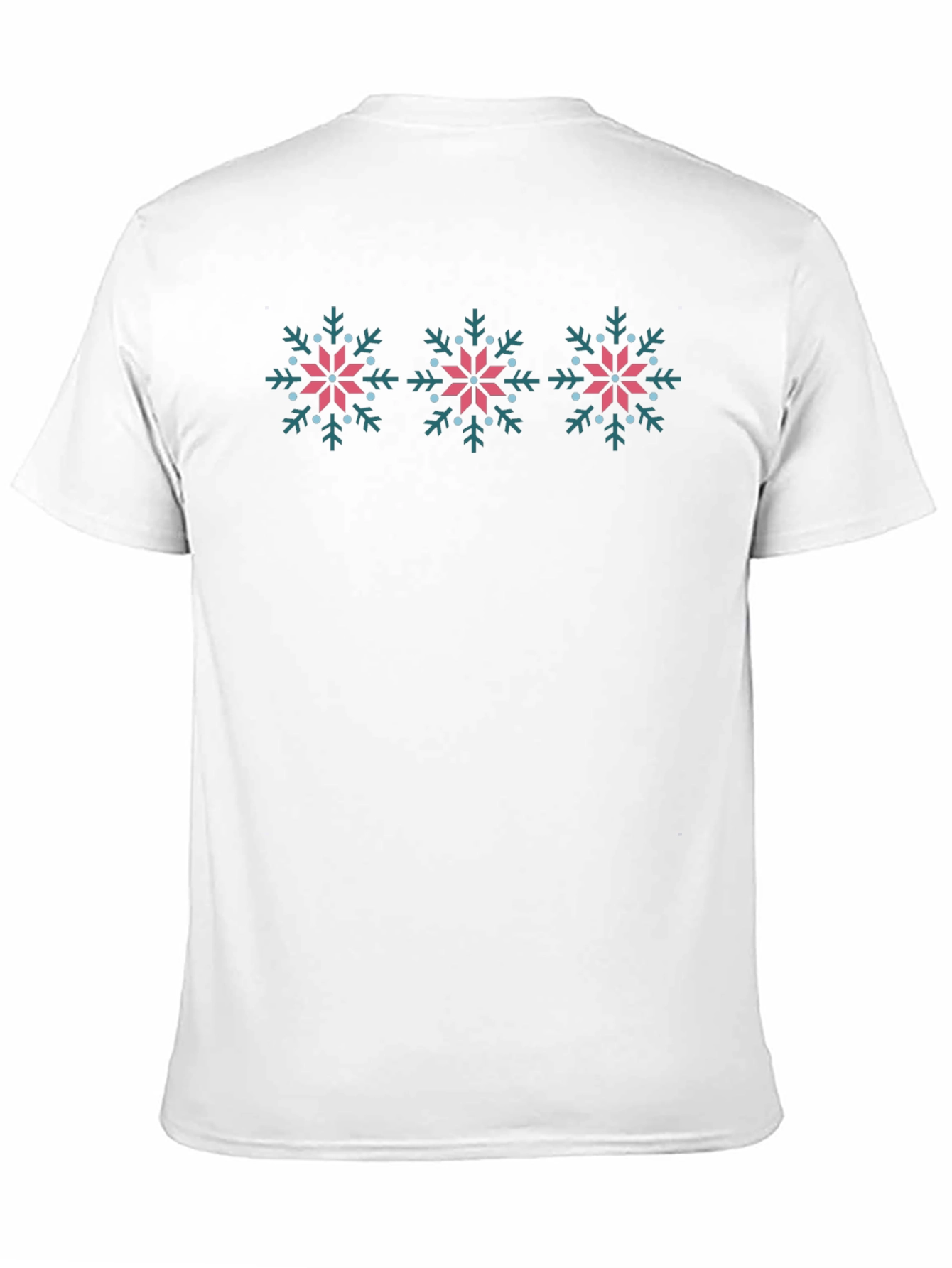 Black Snowflake Patterned Crew Neck T-Shirt view 11