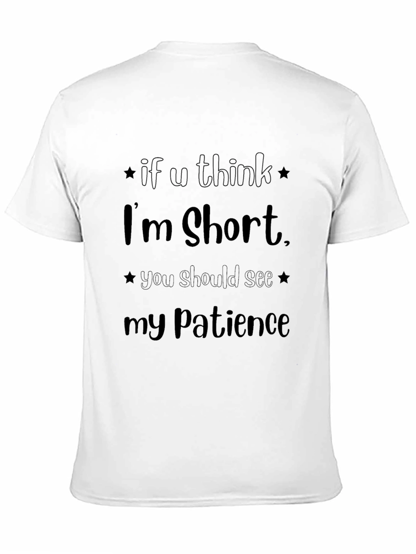 Black Humorous Short Patience Black T-Shirt view 11