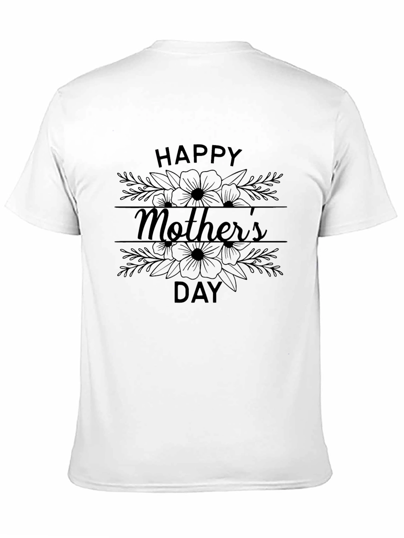 Black Happy Mother's Day Floral T-Shirt view 11