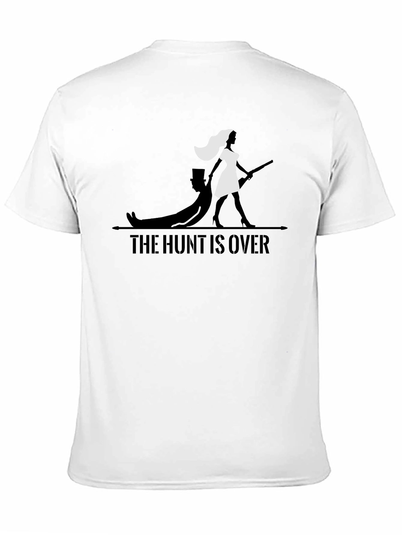 Black The Hunt Is Over T-Shirt - Funny Wedding Tee view 11