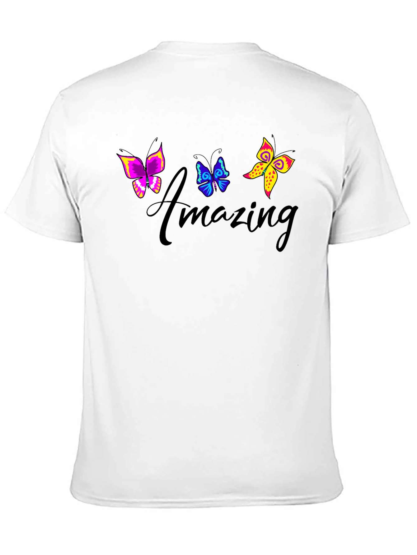 Black Amazing Butterfly Graphic Black T-Shirt view 11