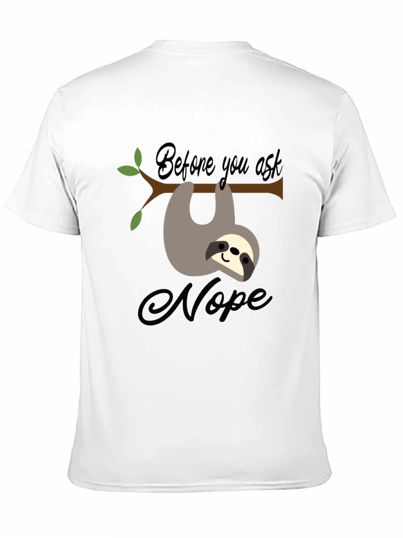 Black Sloth Nope T-Shirt Funny Graphic Tee view 11