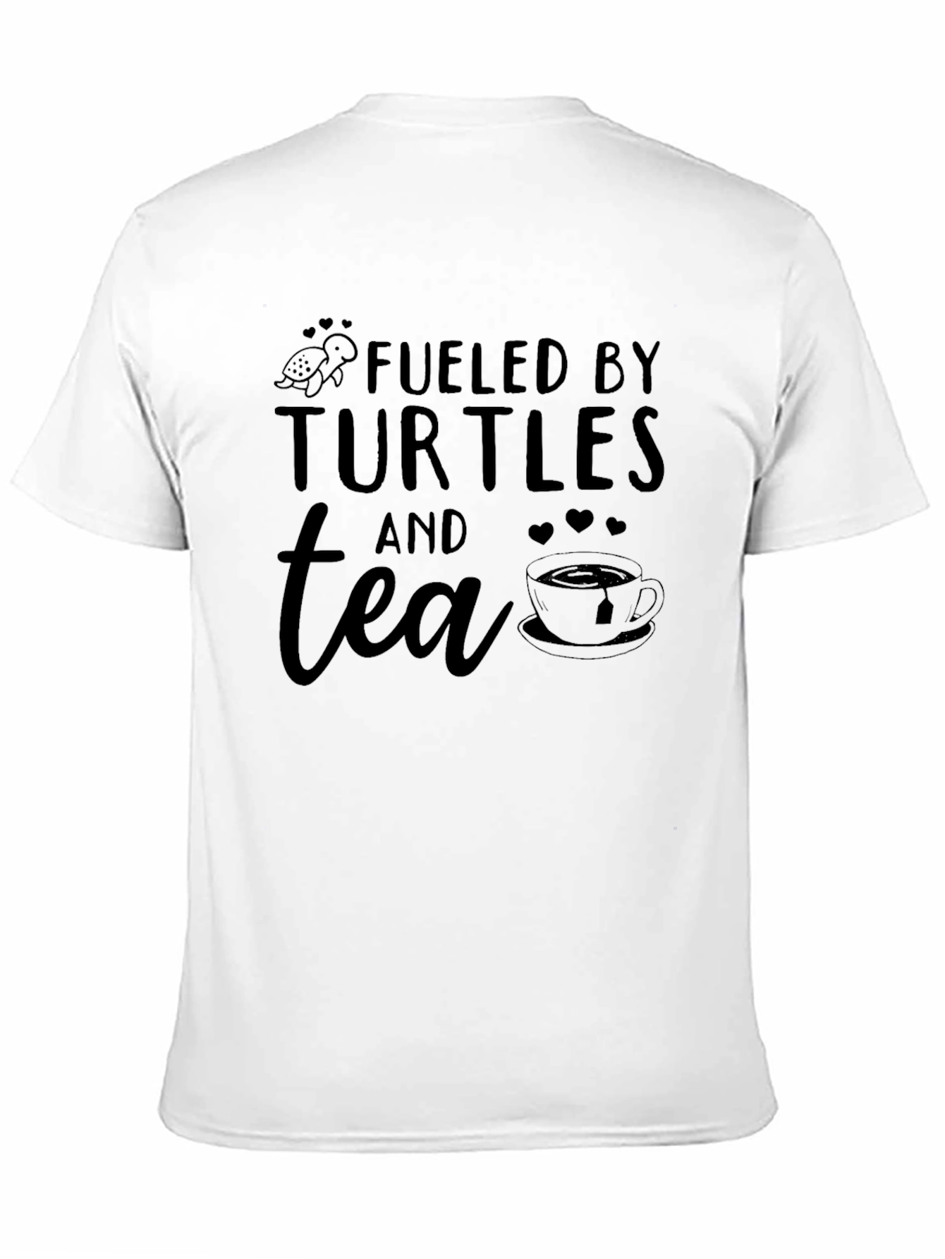 Black Fueled By Turtles and Tea Graphic T-Shirt view 11