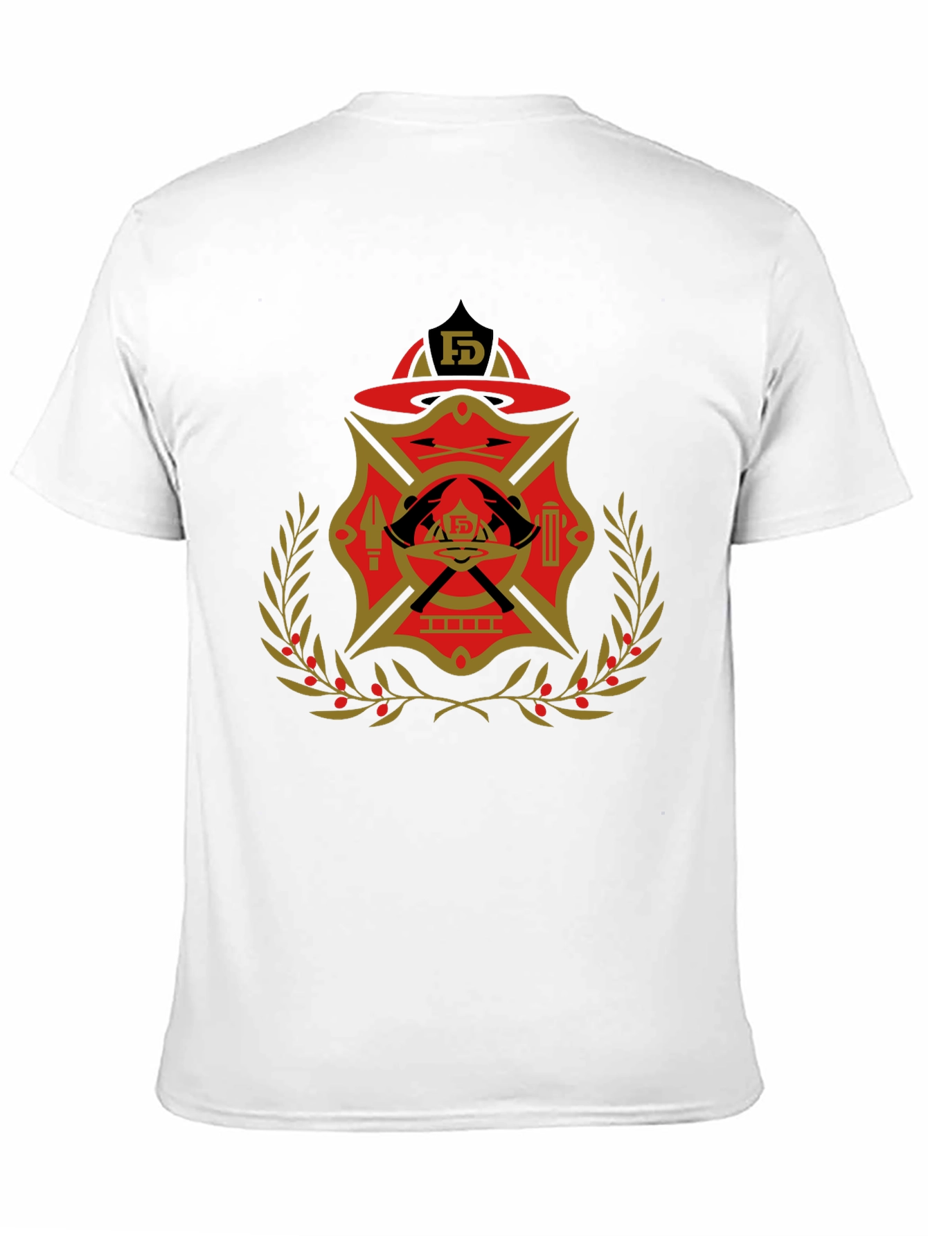 Black Firefighter Emblem Graphic Tee view 11