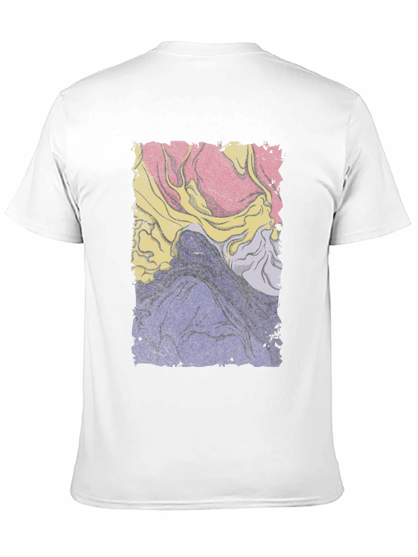 Black Retro Abstract Graphic Tee - Black Cotton Blend view 11