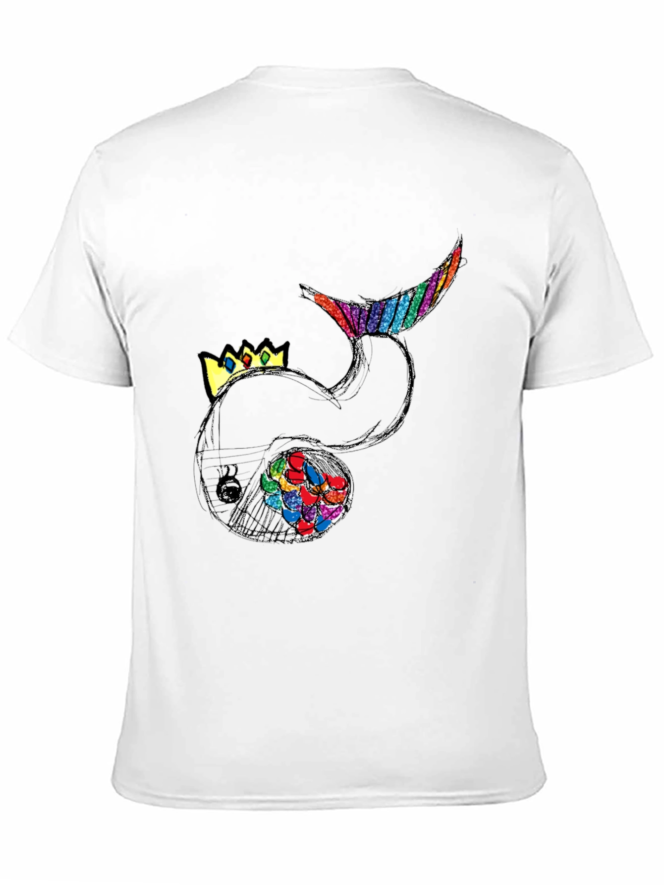 Black Whimsical Whale Graphic Tee - Black Cotton Blend view 11