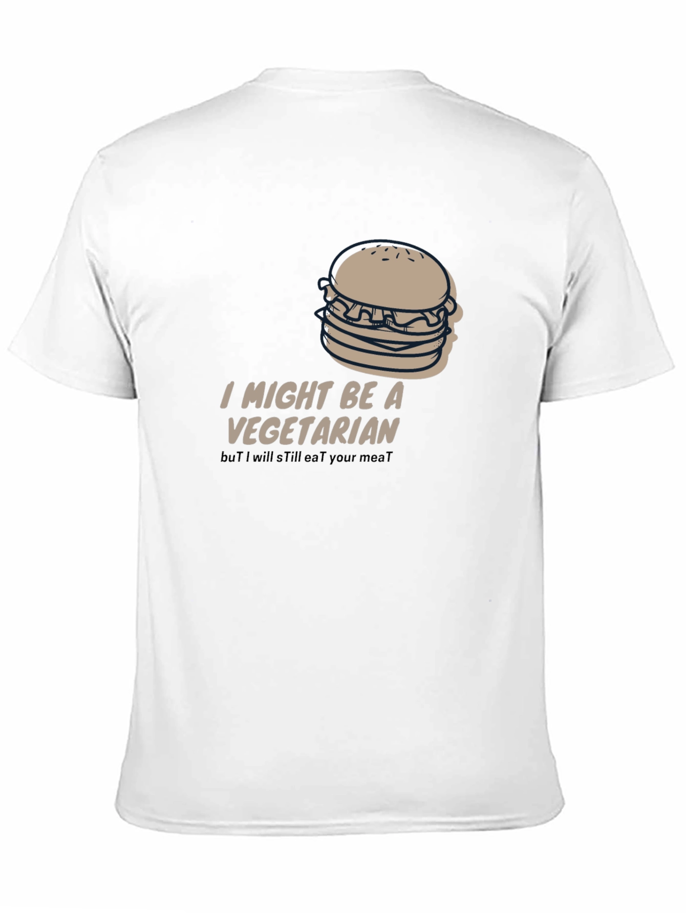 Black Vegetarian Humor Tee - Burger Design, Soft Fabric view 11