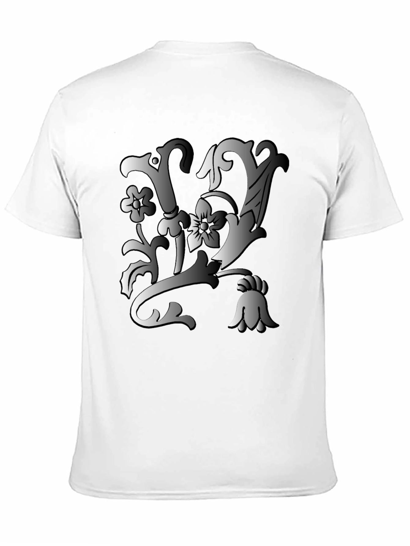 Black Floral Letter Tee - Black view 11