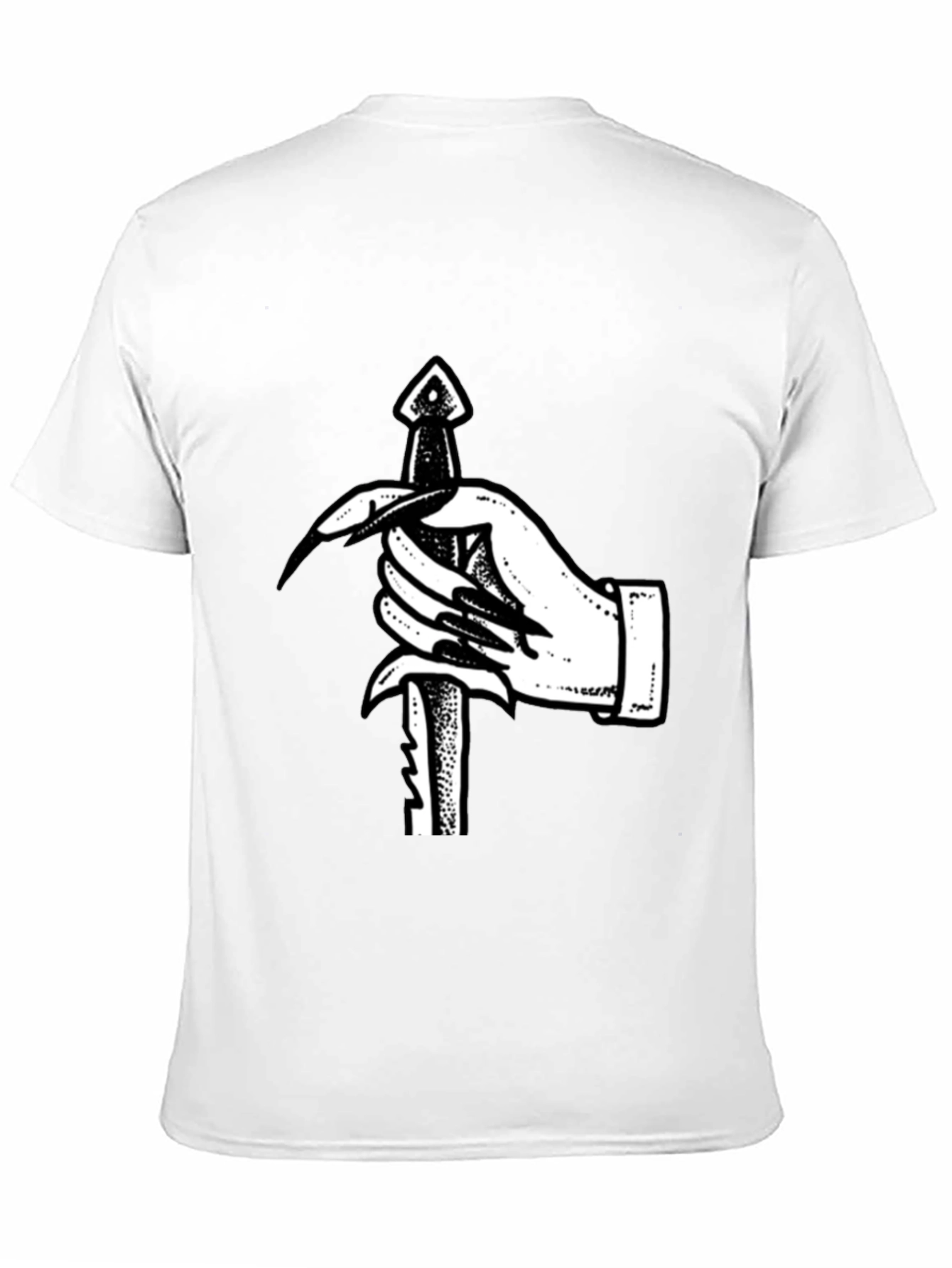 Black Hand Holding Dagger Graphic Tee view 11