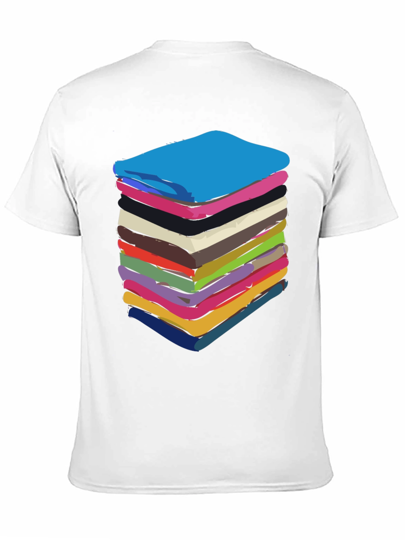 Black Stack of Towels Graphic Black Tee view 11