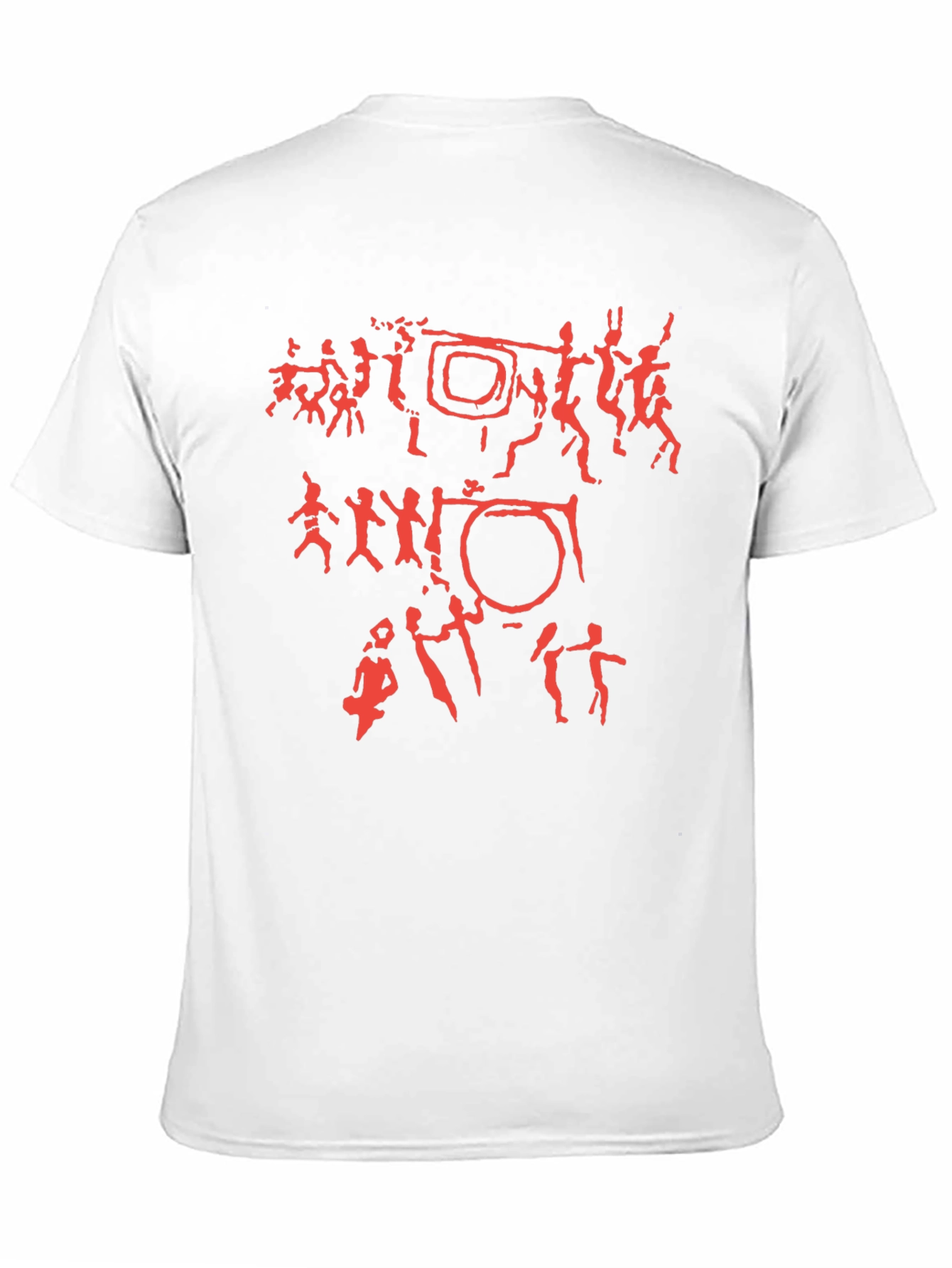 Black Red Pictogram Print Black Crew Neck T-Shirt view 11