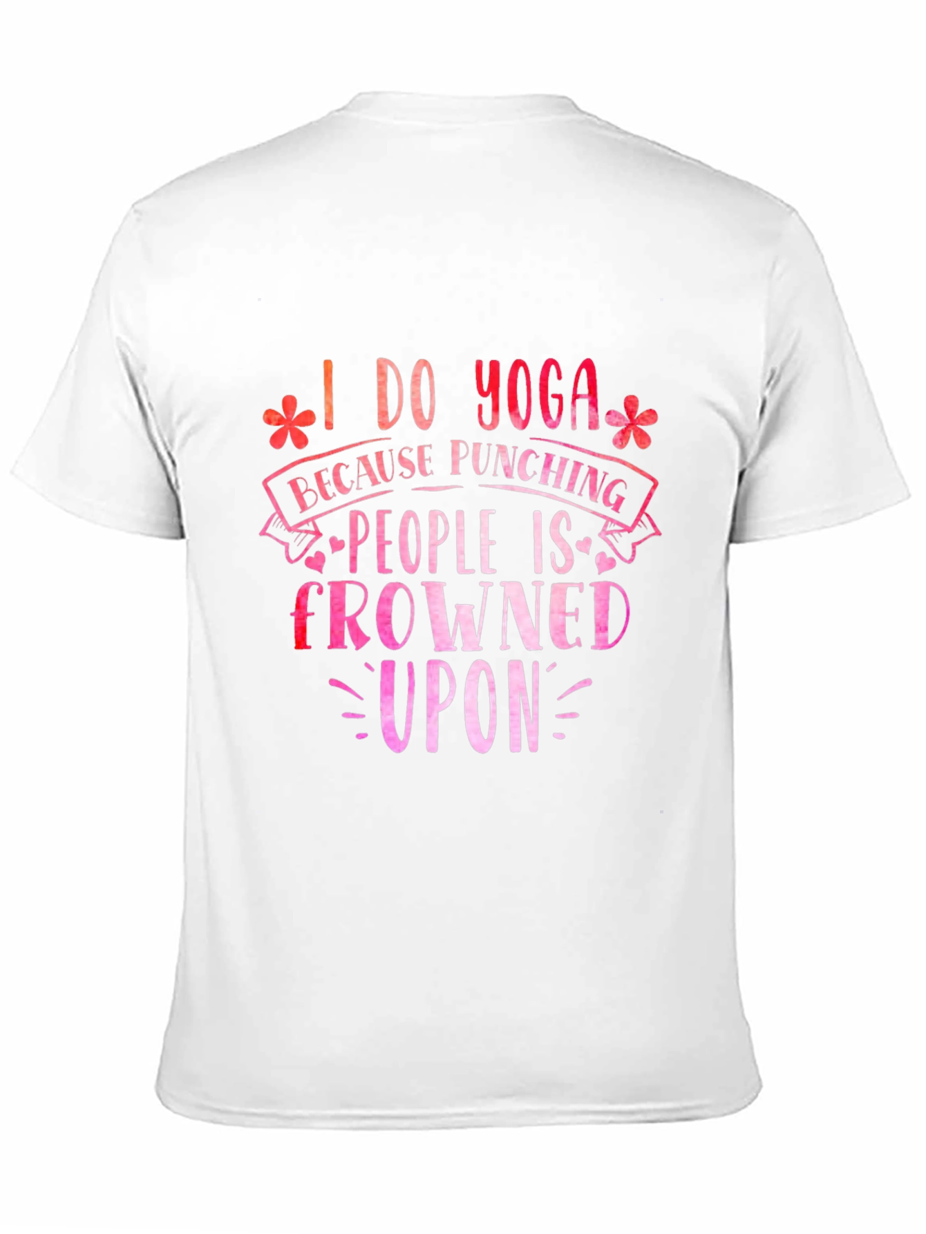 Black Funny Yoga T-Shirt: I Do Yoga Because Punching is Frowned Upon view 11