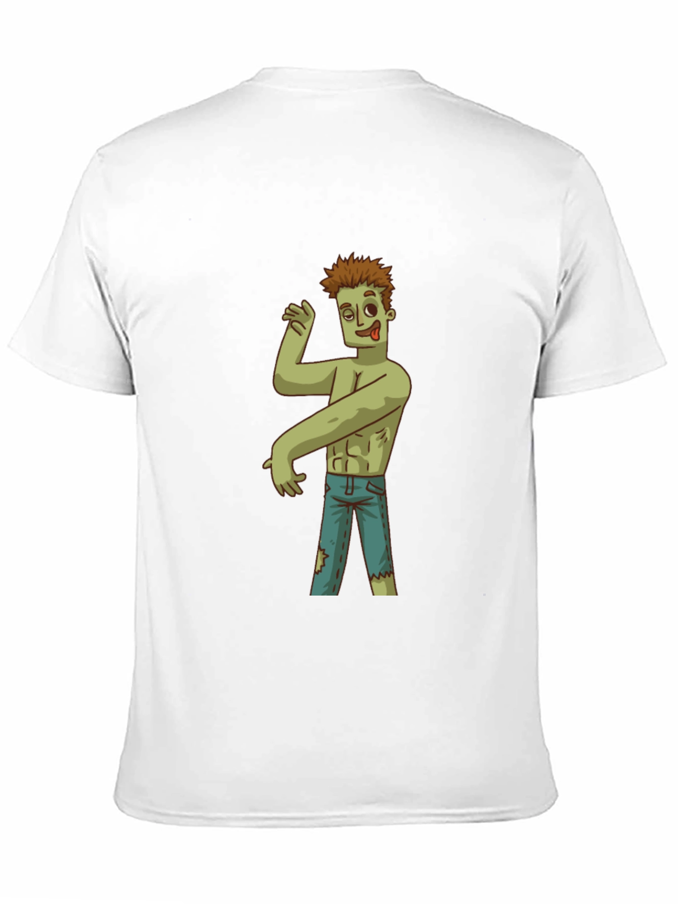 Black Zombie Cartoon Graphic T-Shirt - Black view 11