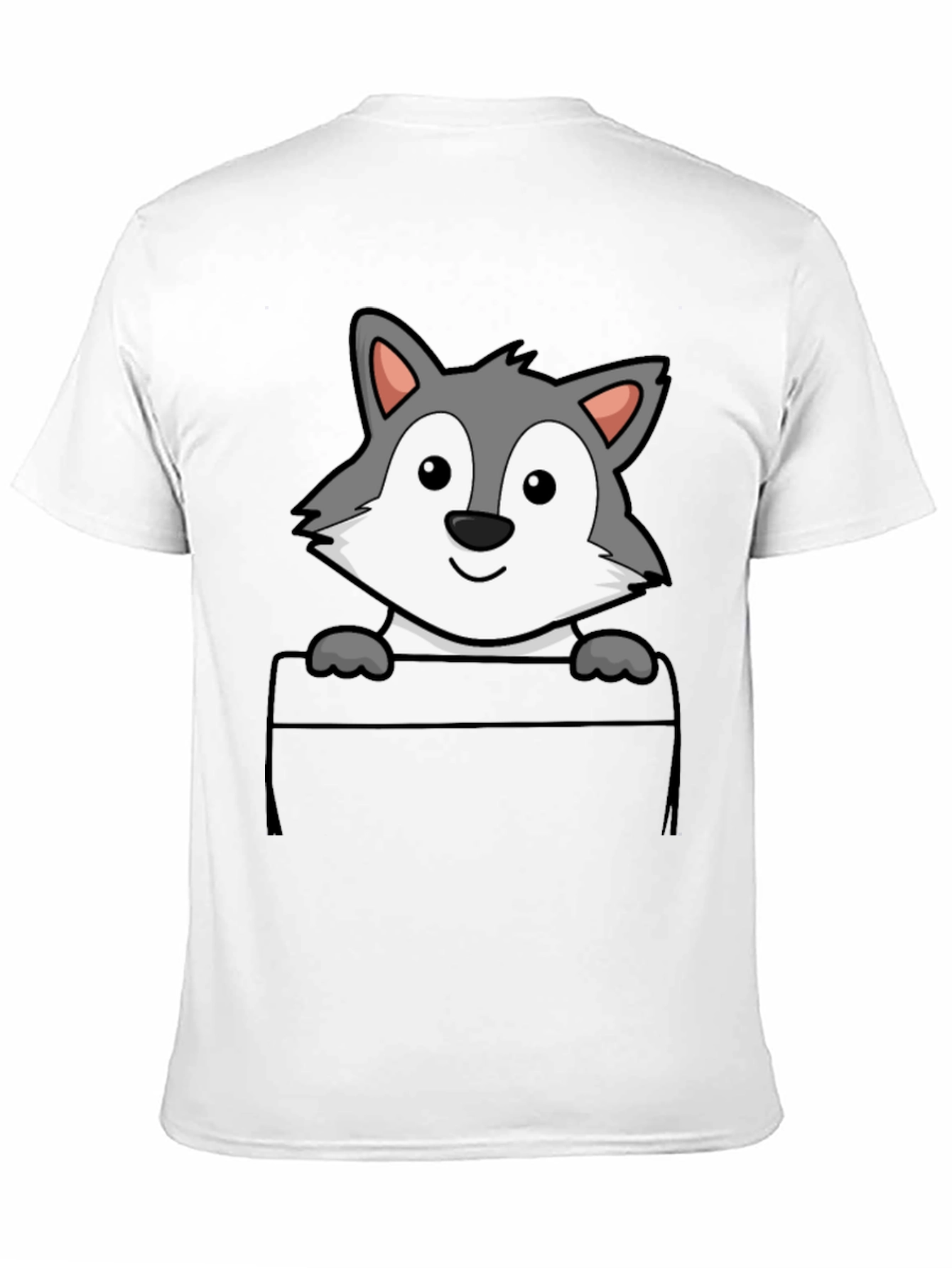 Black Cartoon Wolf Pocket Tee view 11