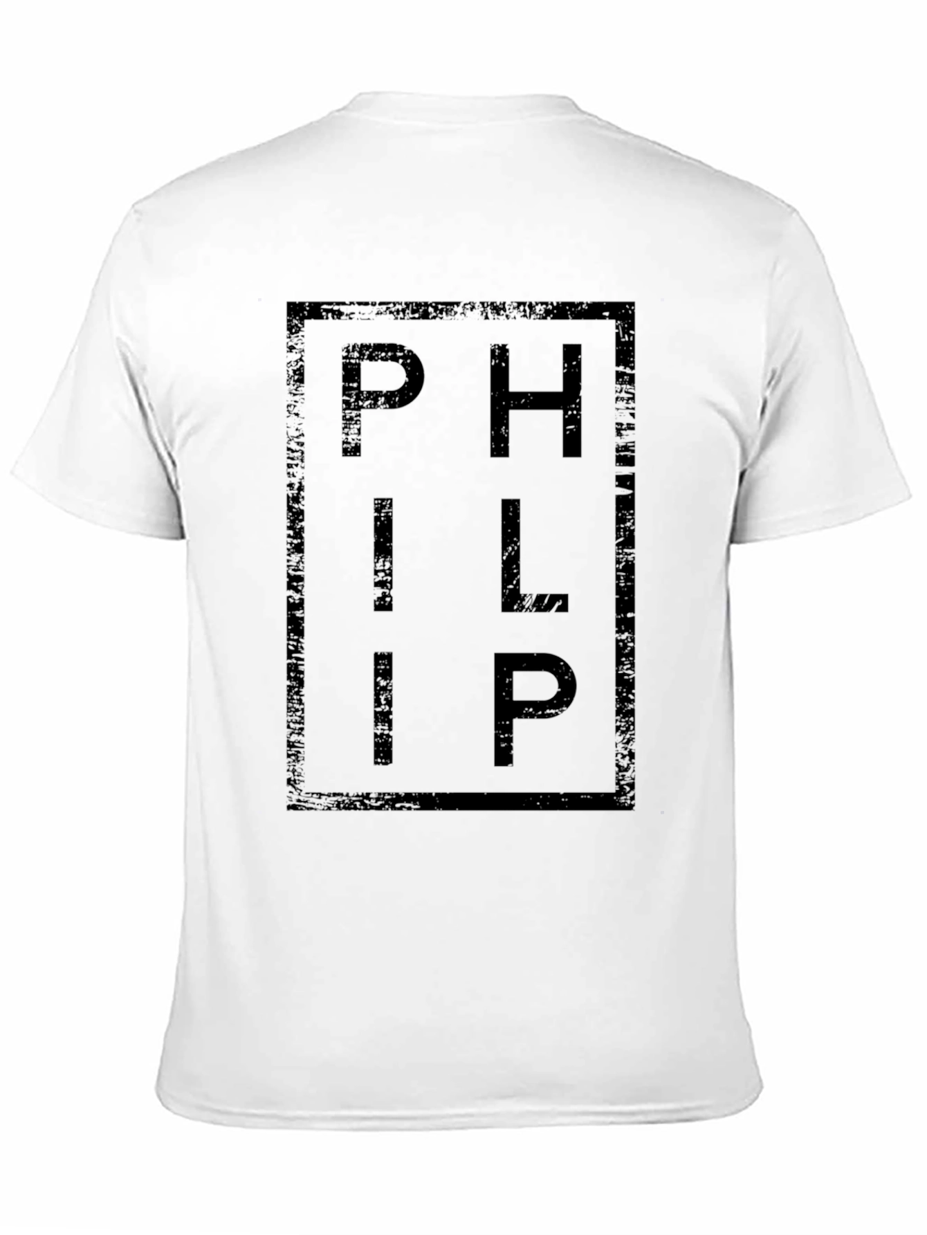 Black PHILIP Graphic Print Crew Neck T-Shirt view 11