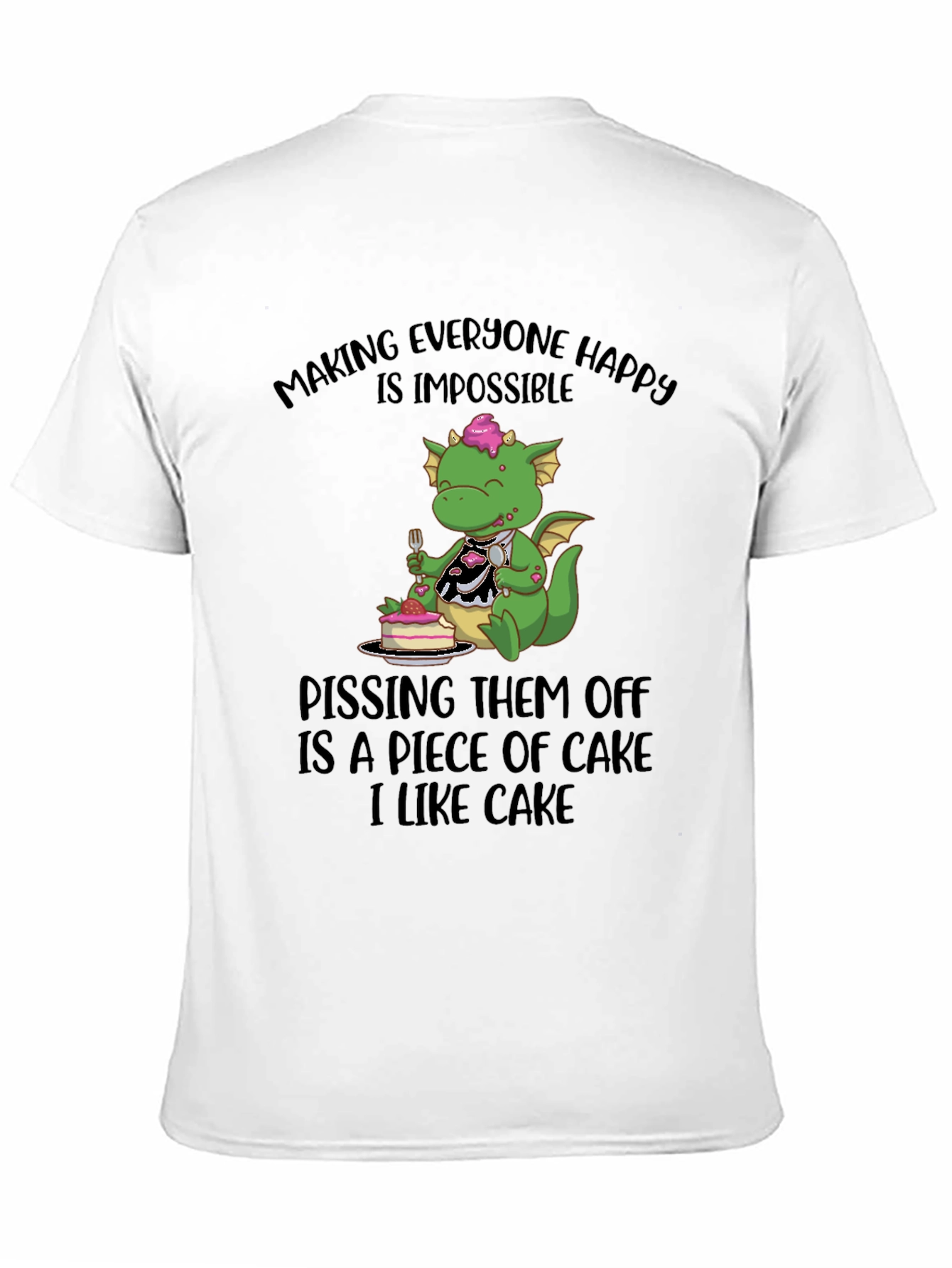 Black Funny Dragon Cake Lover T-Shirt view 11