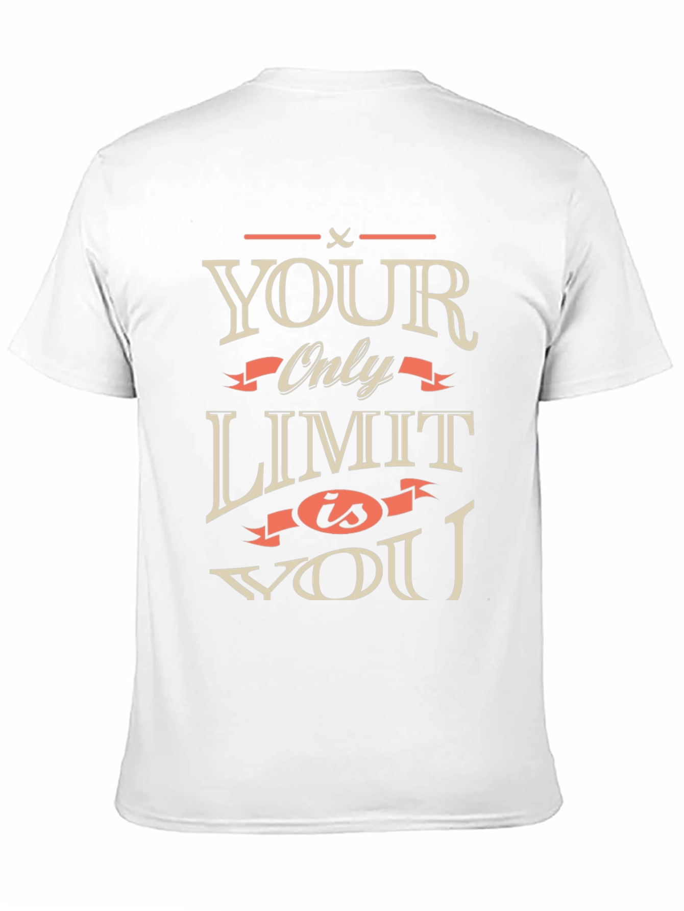 Black Motivational 'Your Only Limit is You' Black T-Shirt view 11