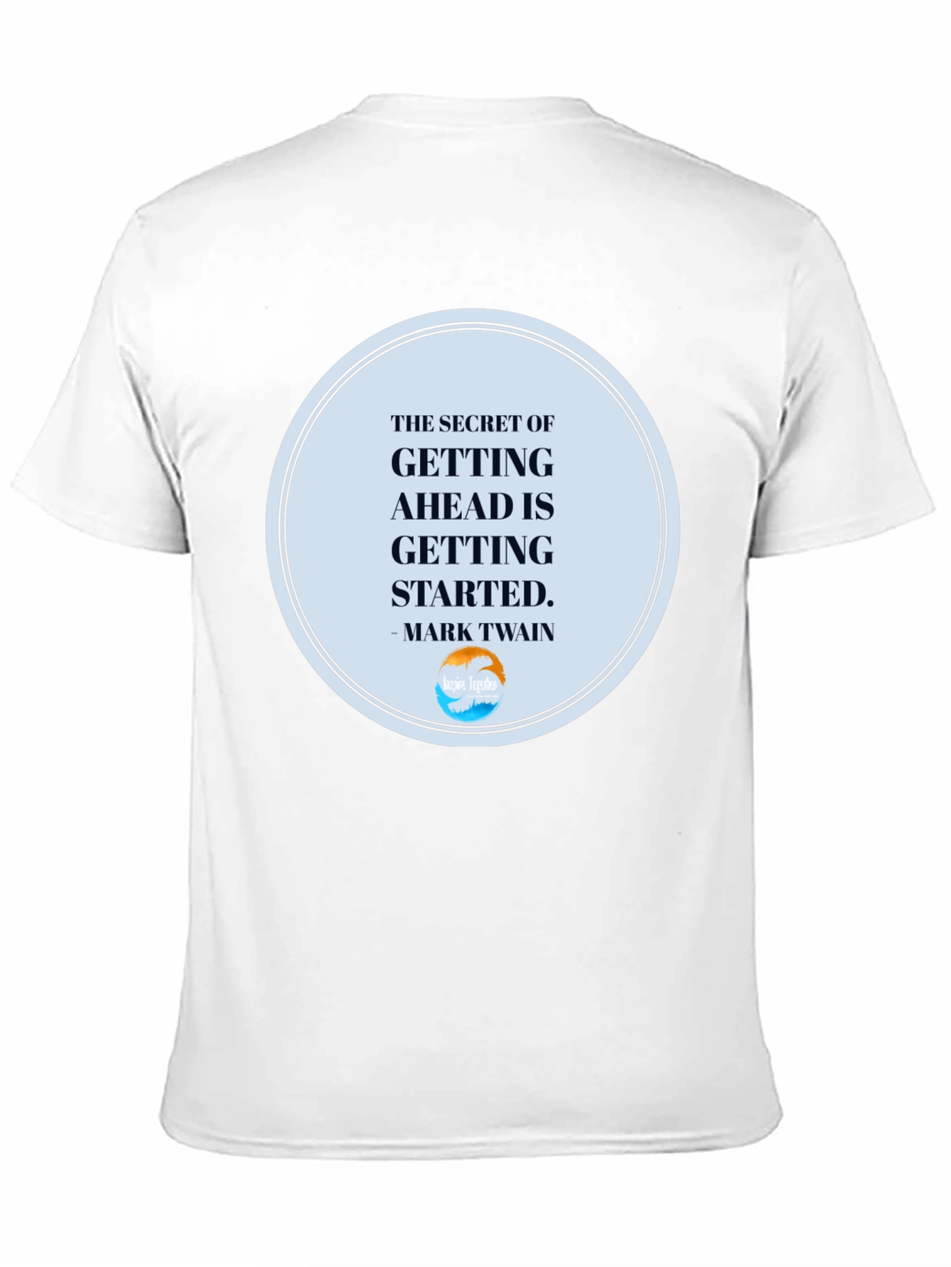Black Inspirational T-Shirt: "Getting Ahead" Quote view 11