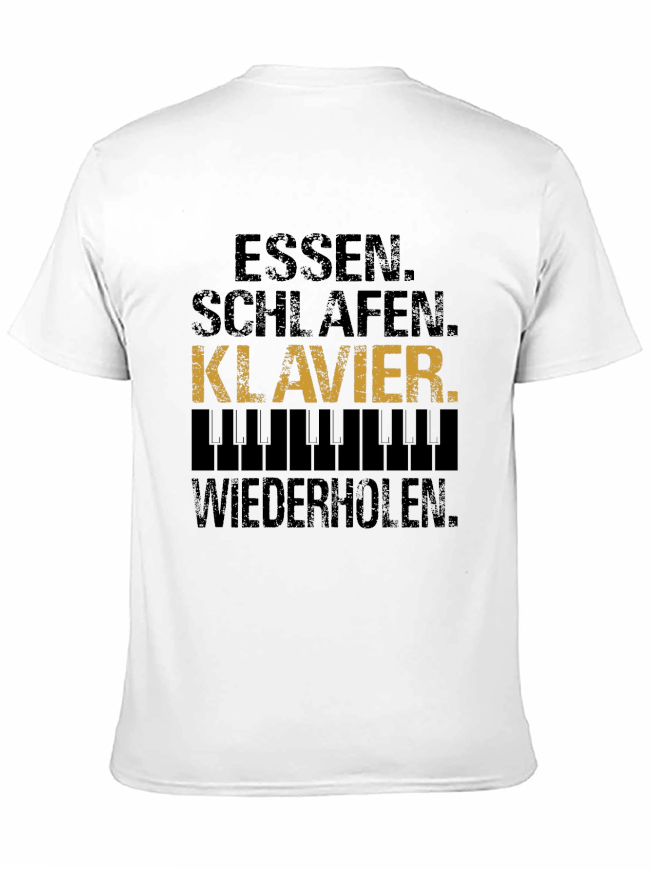 Black Eat Sleep Piano Repeat T-Shirt view 11